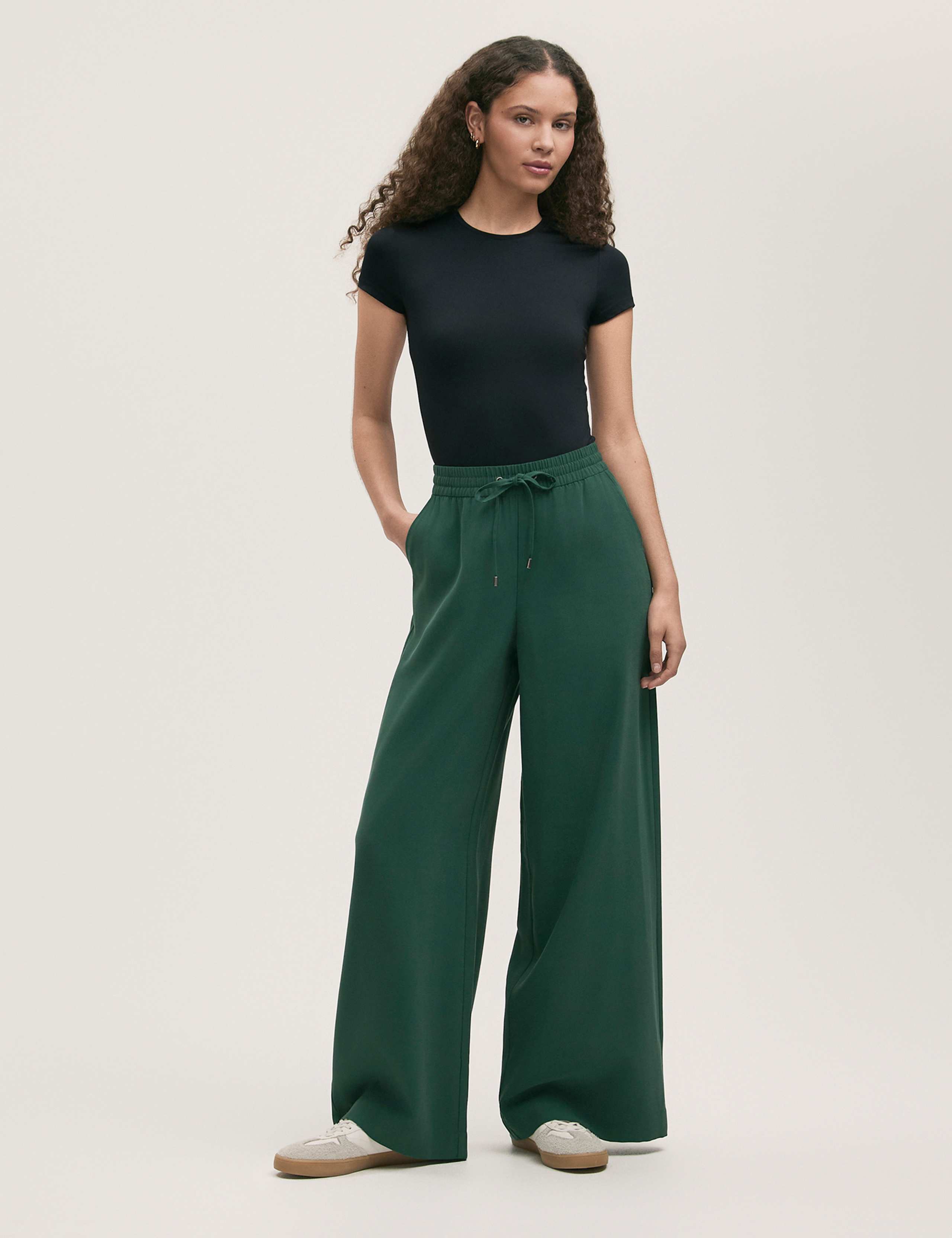 Drawstring Relaxed Wide Leg Trousers
