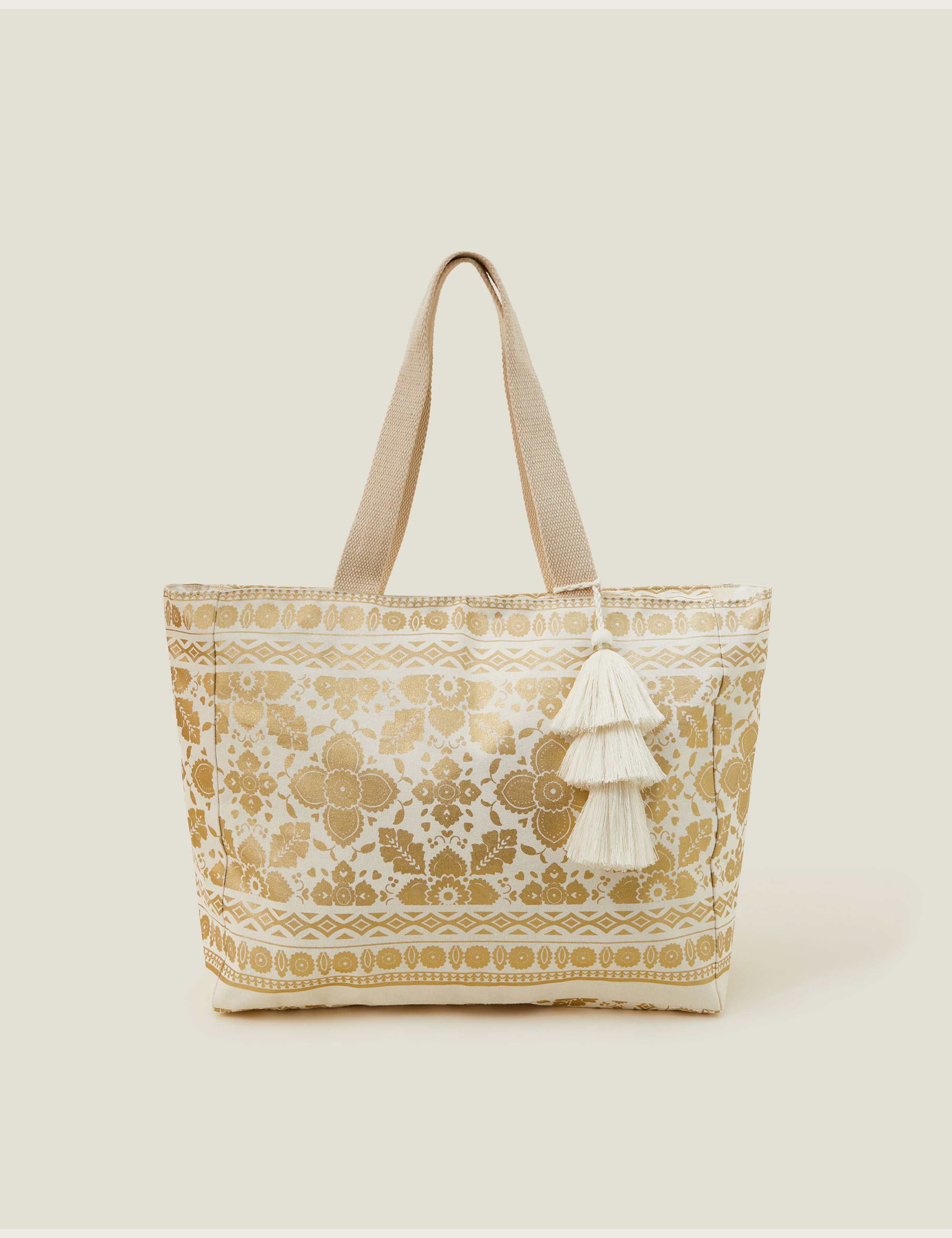 Pure Cotton Metallic Tote Bag