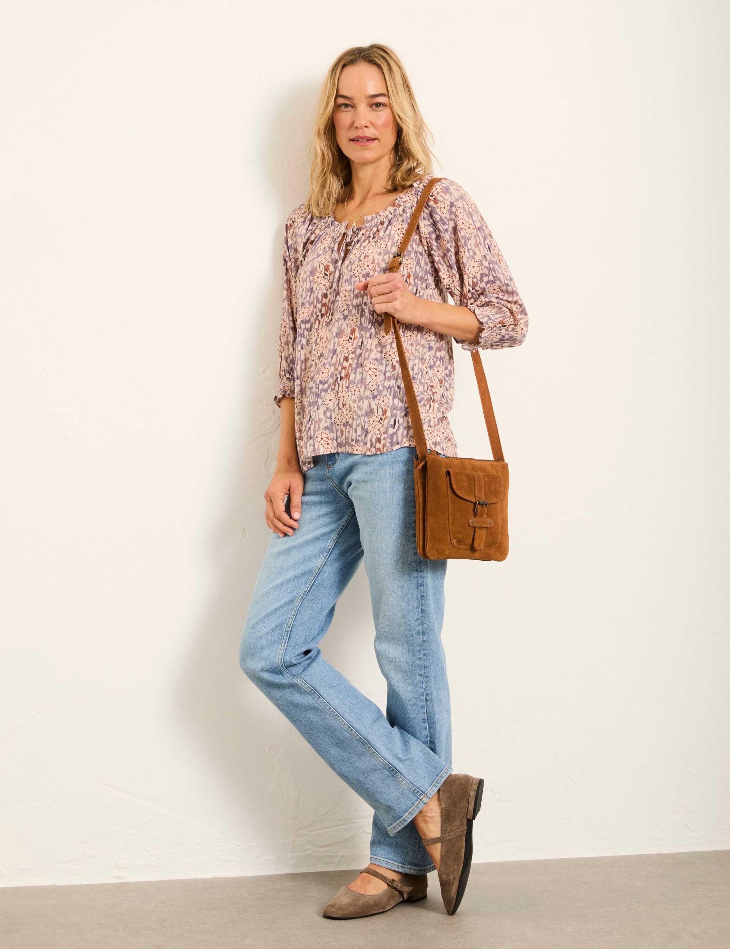 Floral Tie Neck Blouse