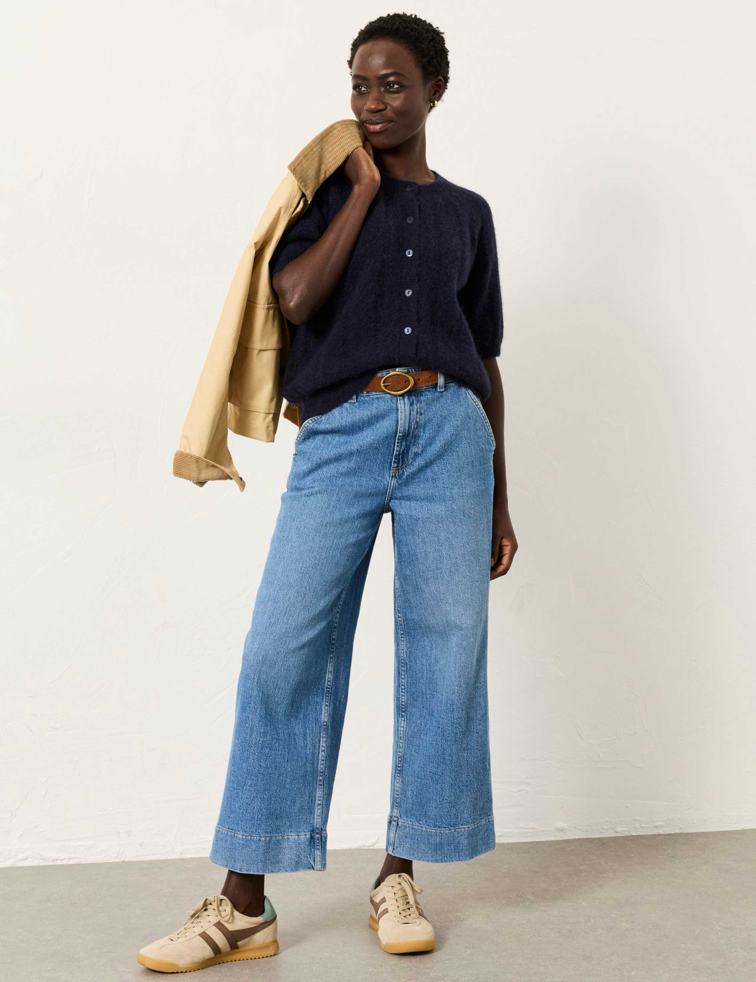 Textured Cardigan with Wool