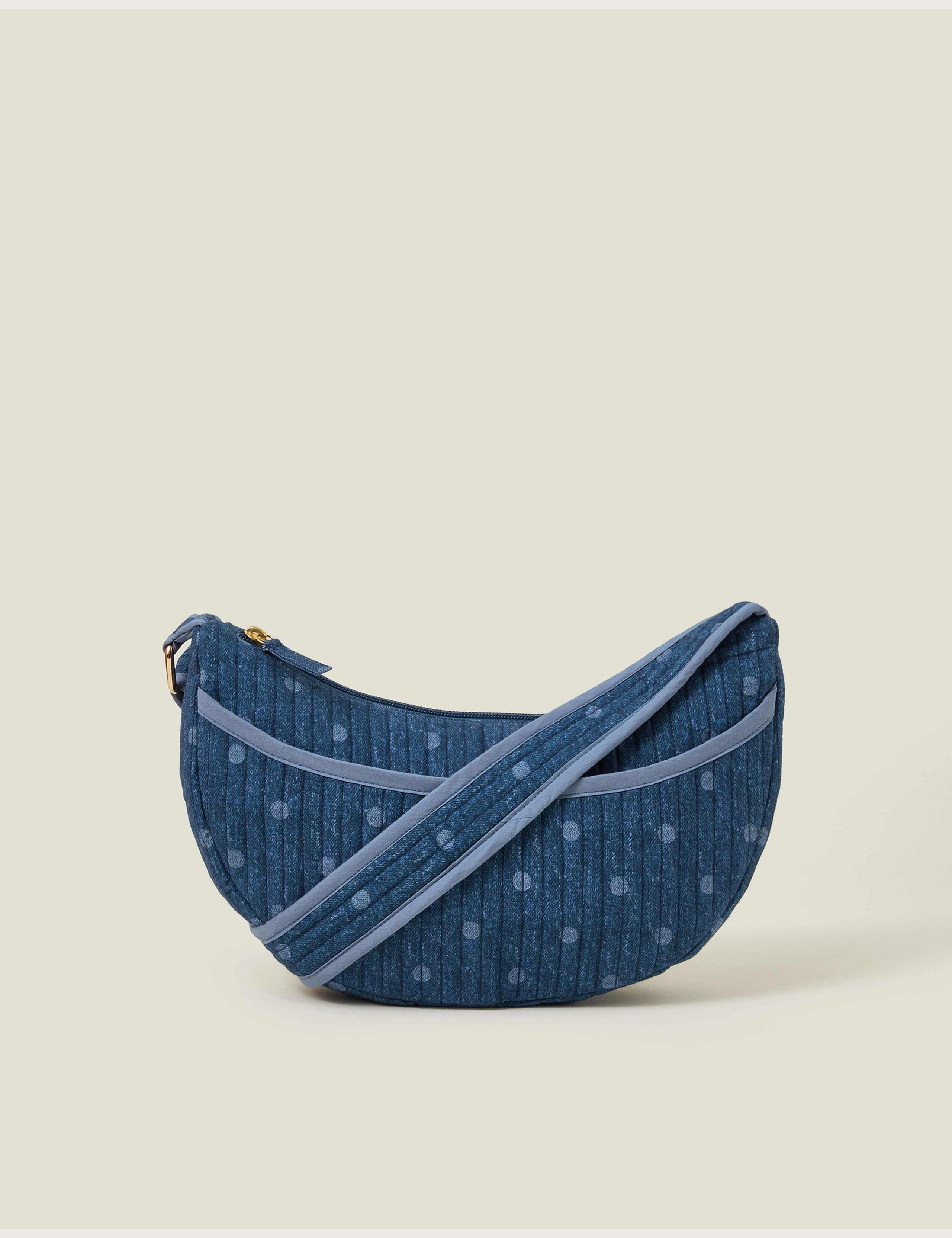 Denim Polka Dot Sling Cross Body Bag