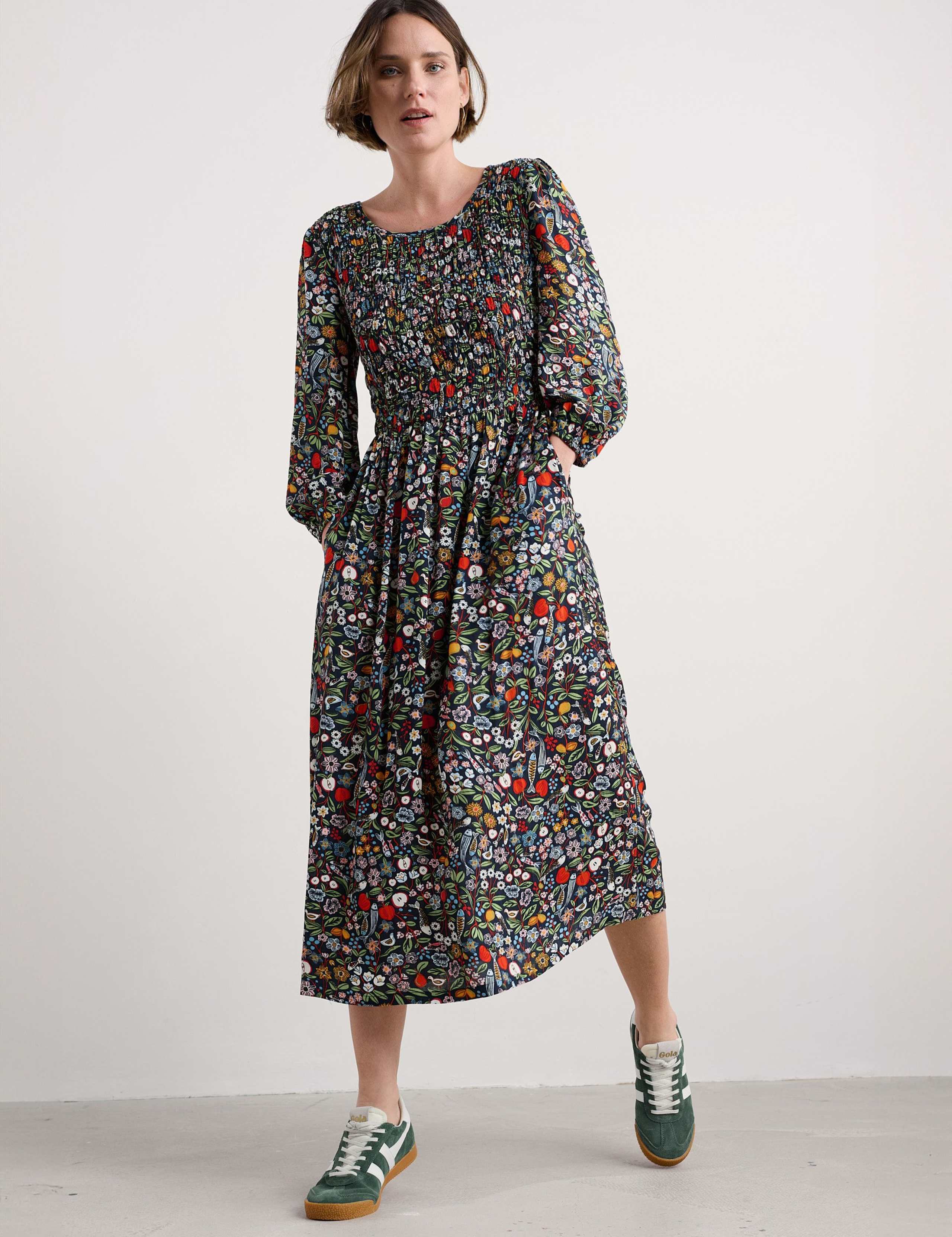 Floral Midaxi Waisted Dress