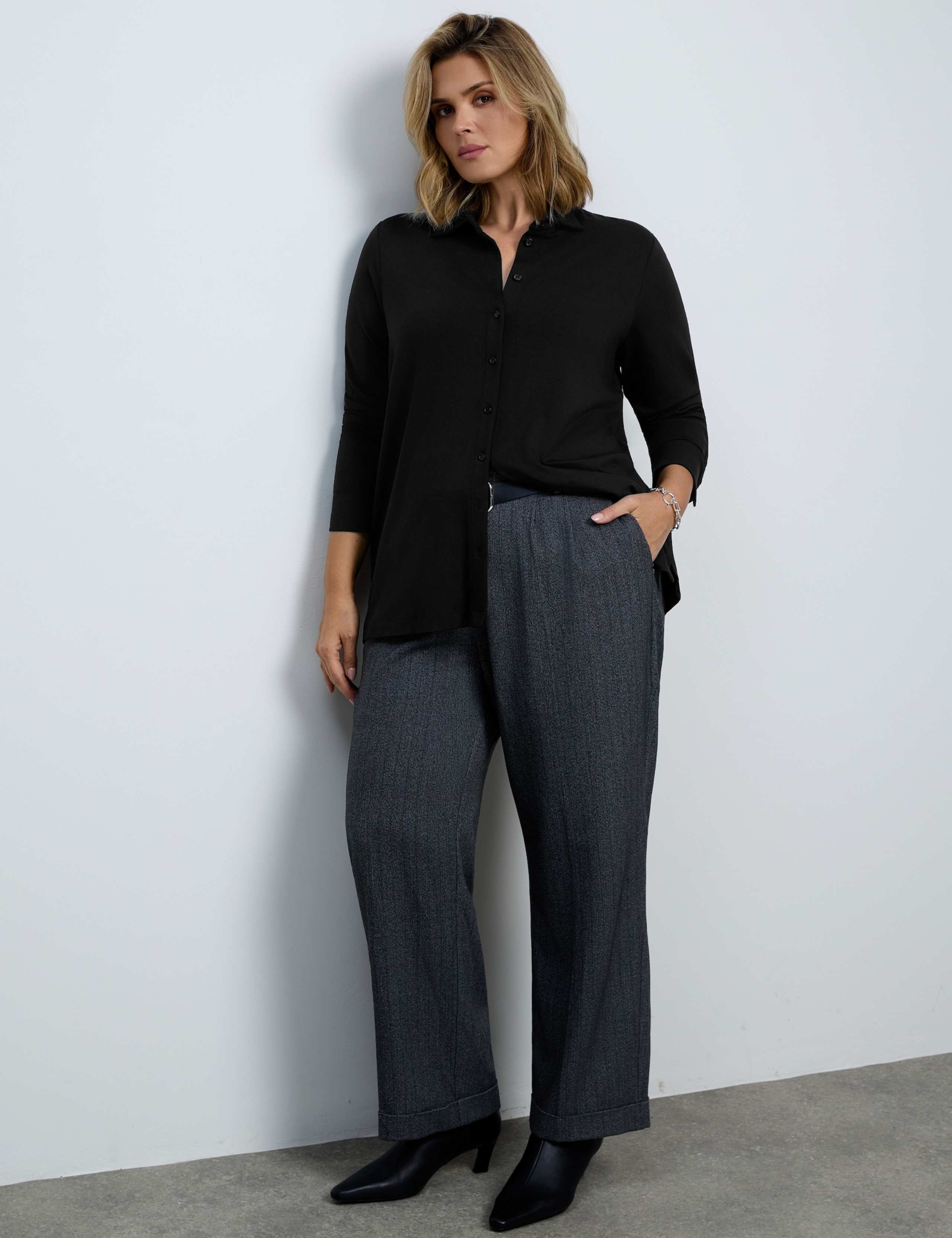 Curve Collared Button Through Shirt