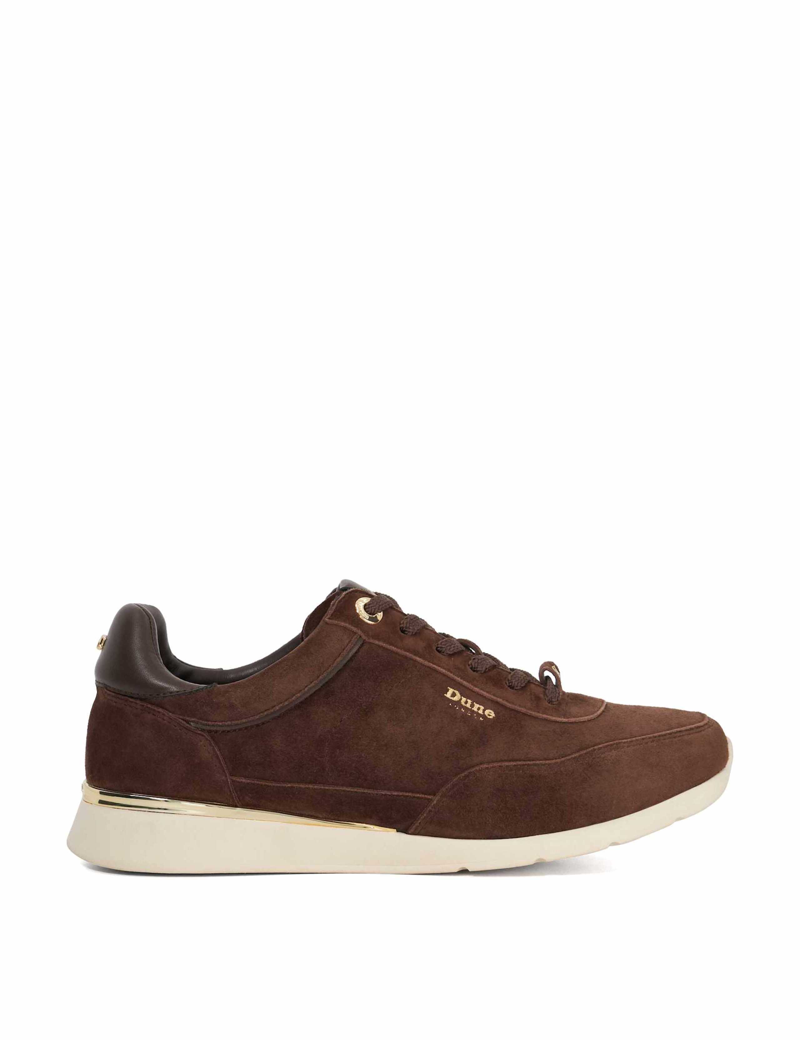 Suede Lace Up Hardware Detail Trainers