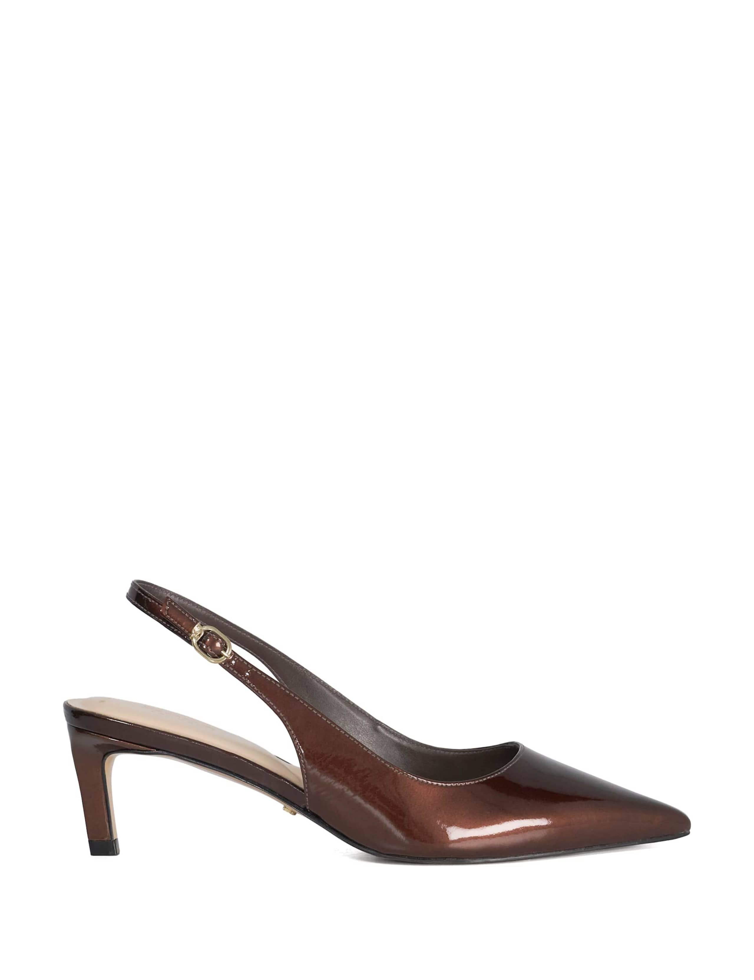 Wide Fit Slip On Kitten Heel Slingback Shoes