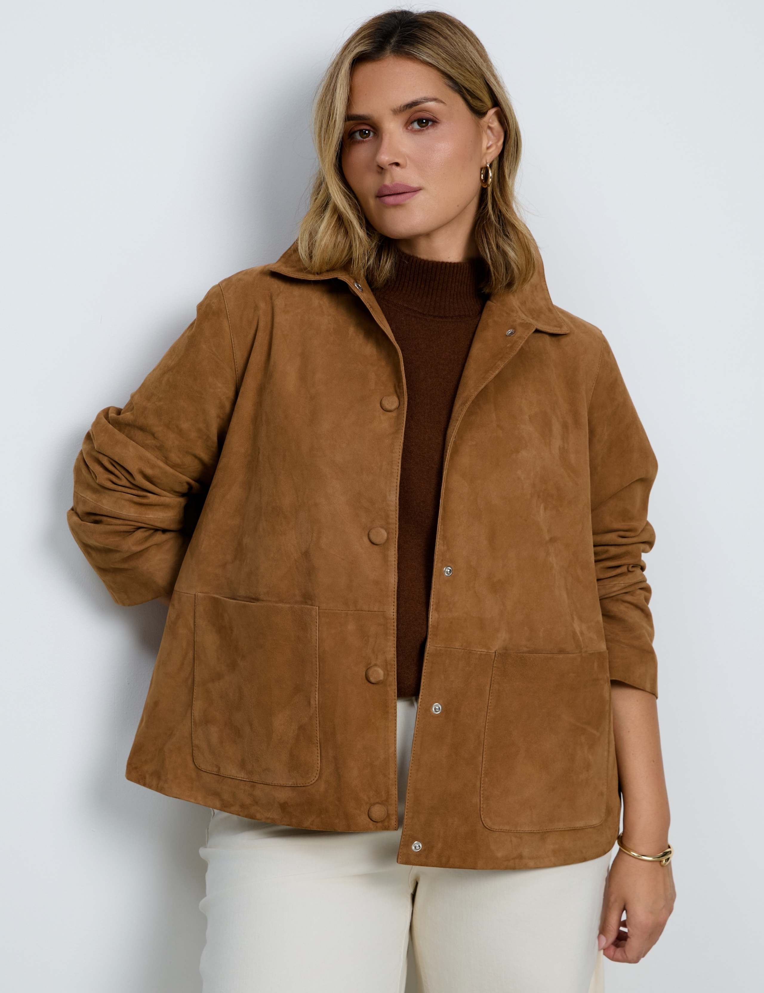 Suede Collared Biker Jacket