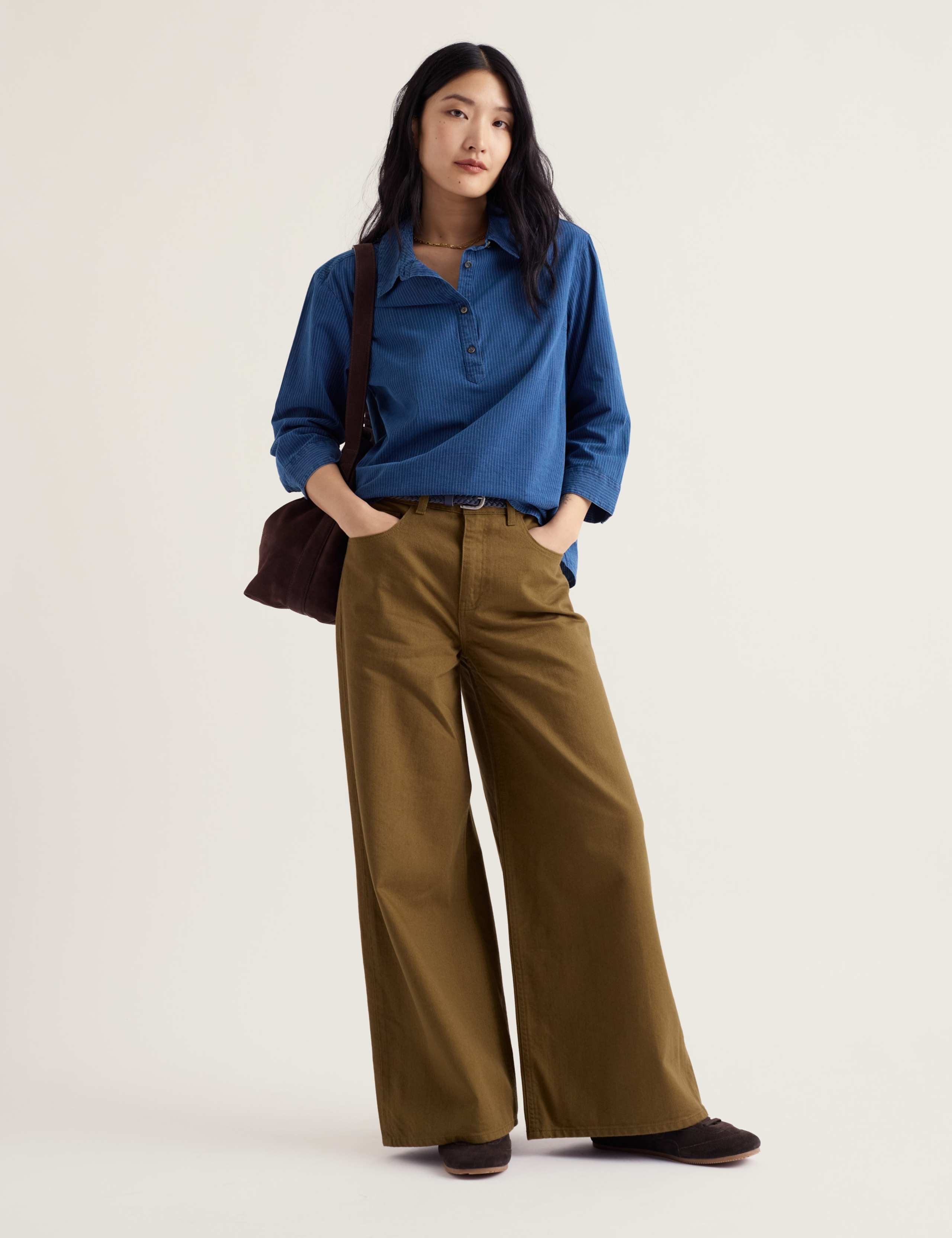 Pure Cotton Striped Collared Shirt