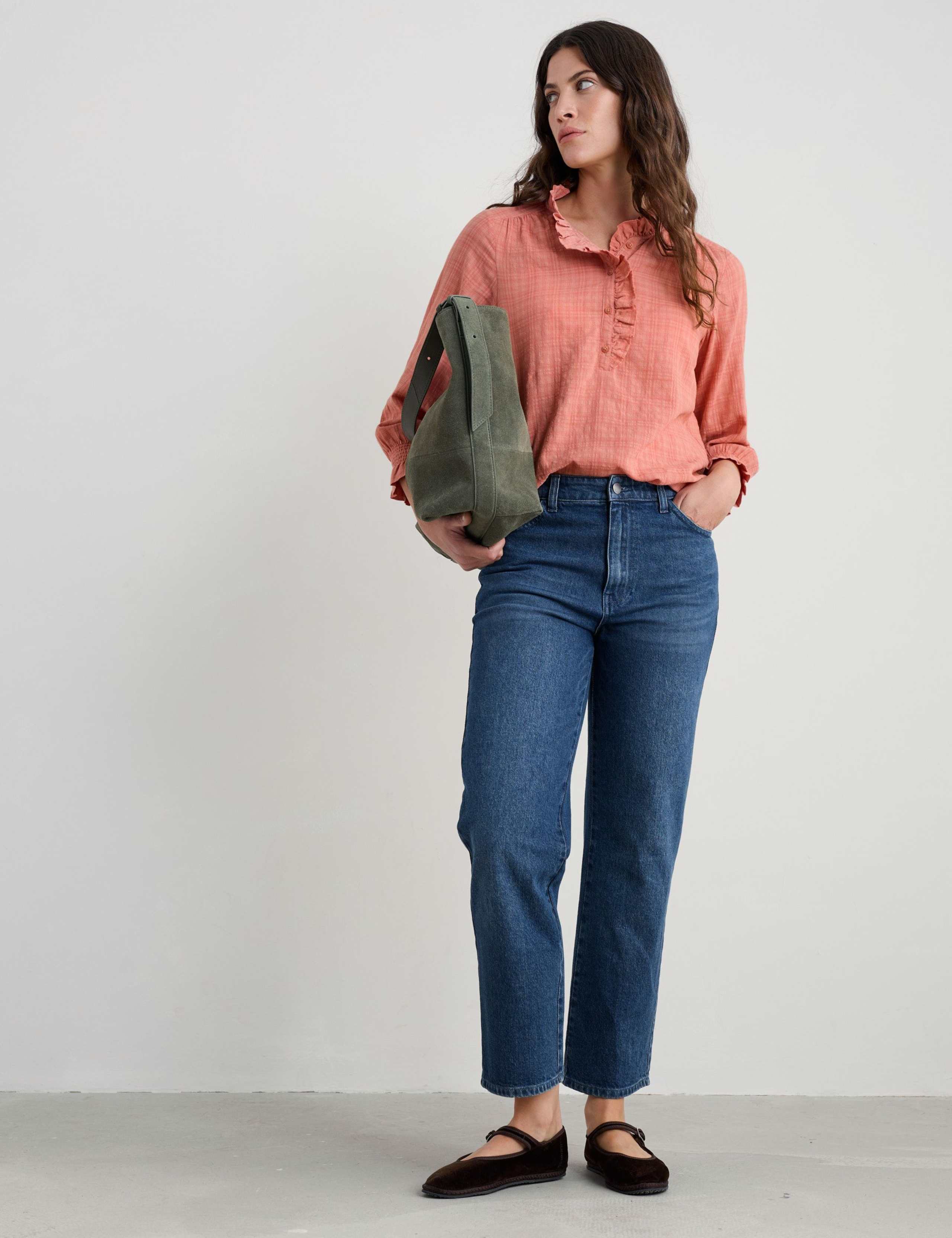 Cotton Rich Mid Rise Ankle Grazer Jeans