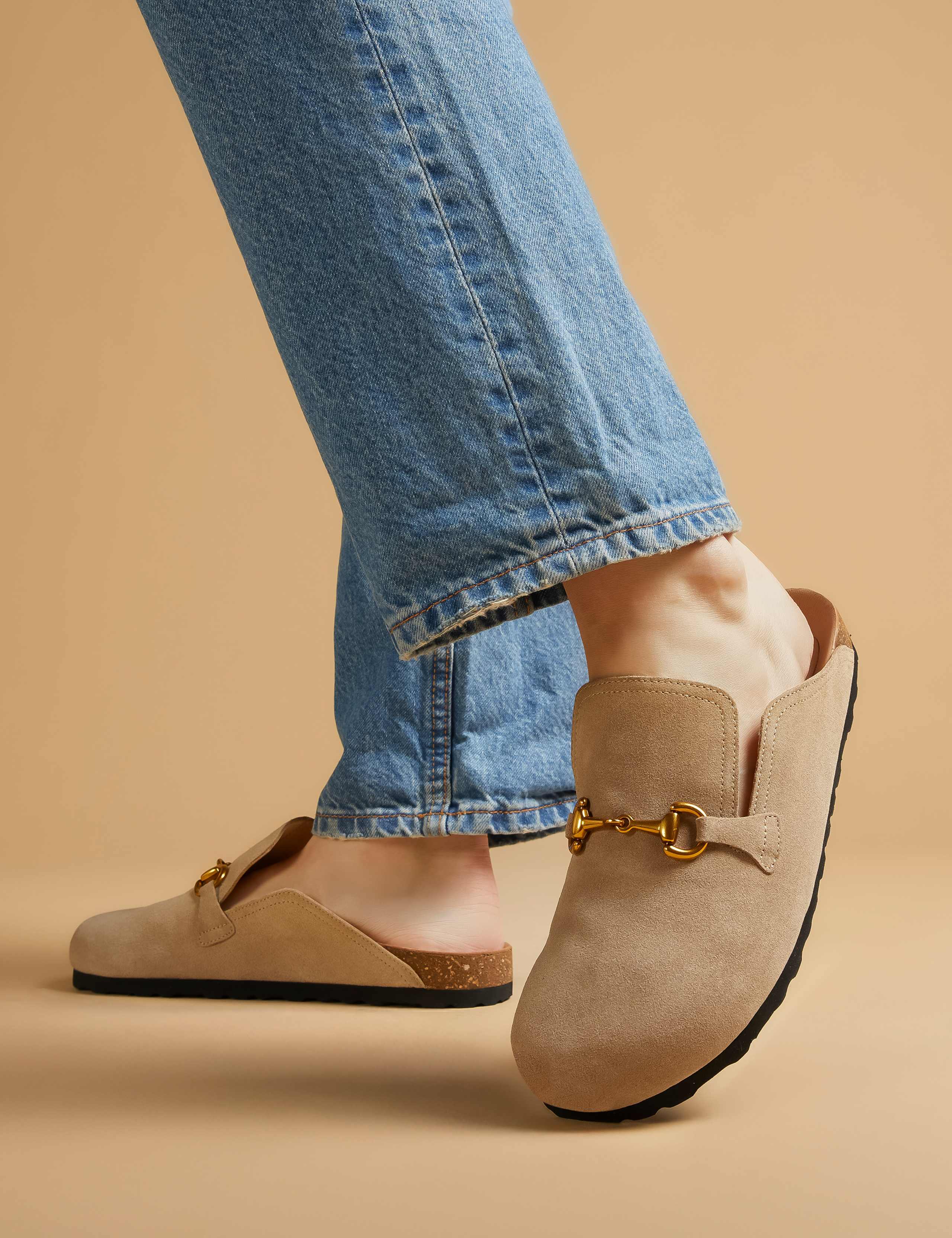Leather Horsebit Mules