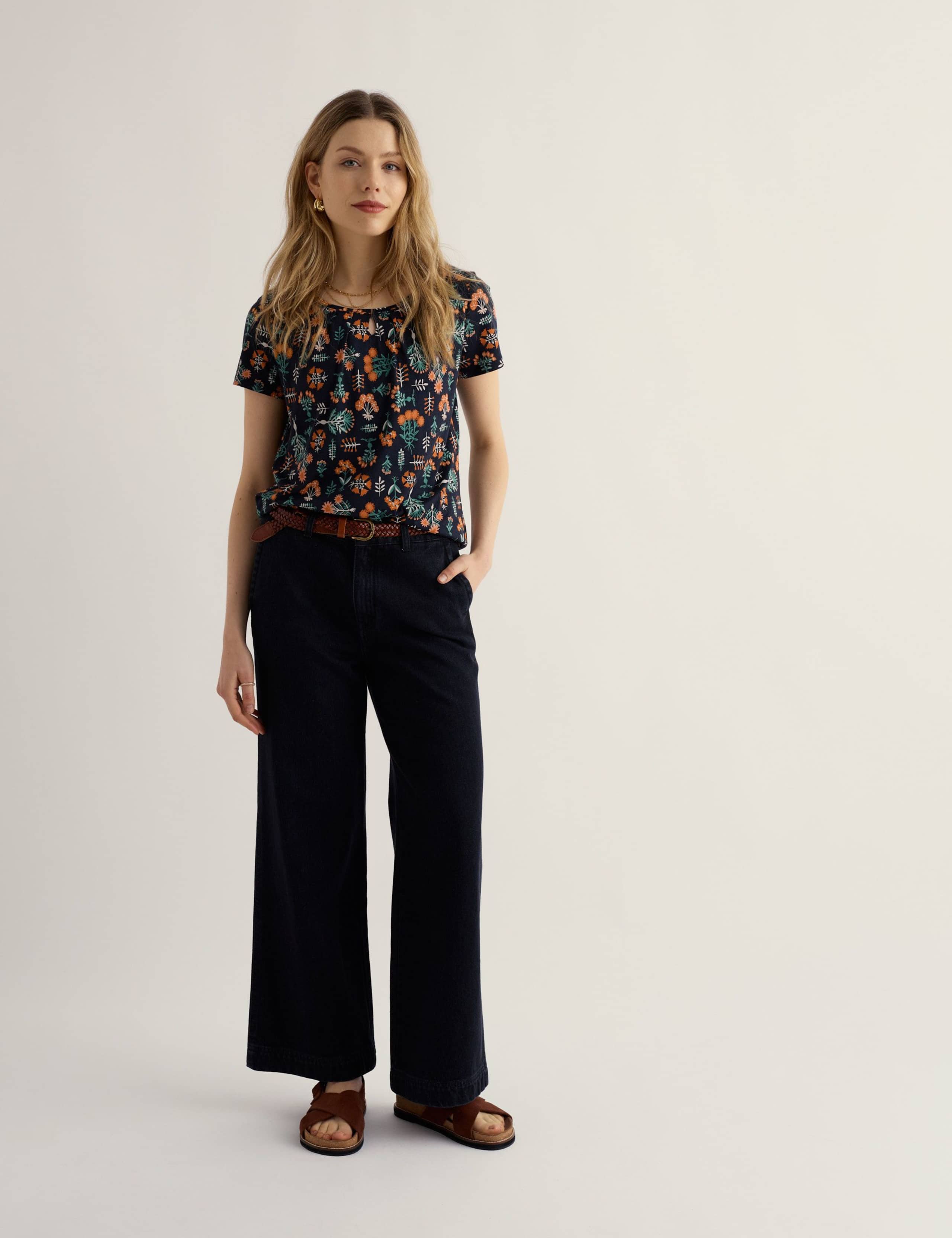 Cotton Blend Floral T-Shirt