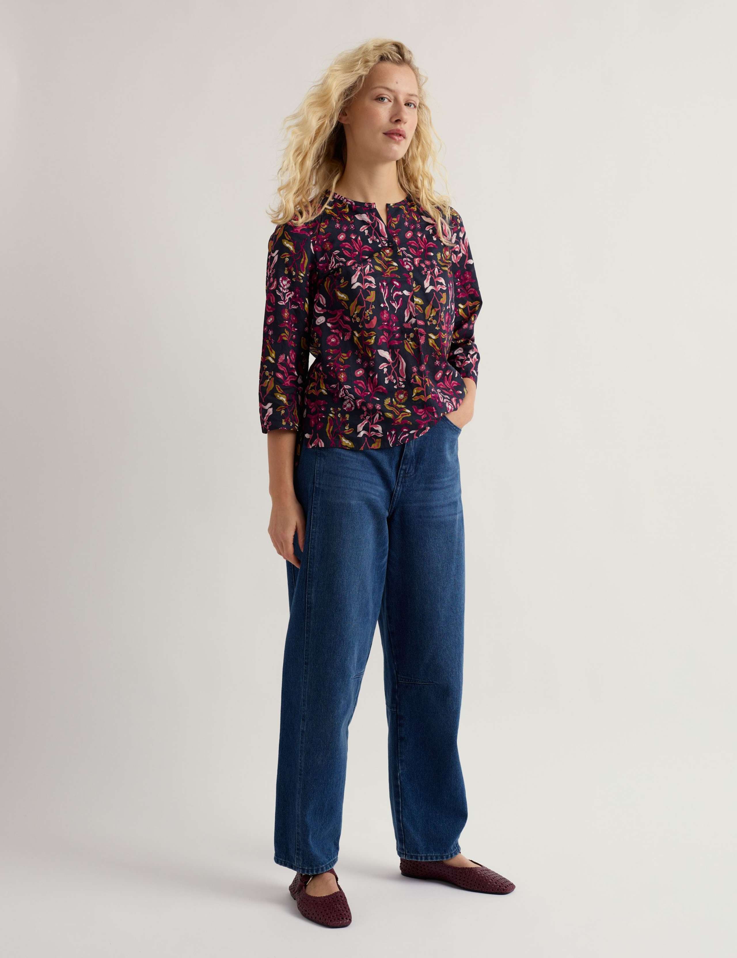 Pure Cotton Jersey Floral Top