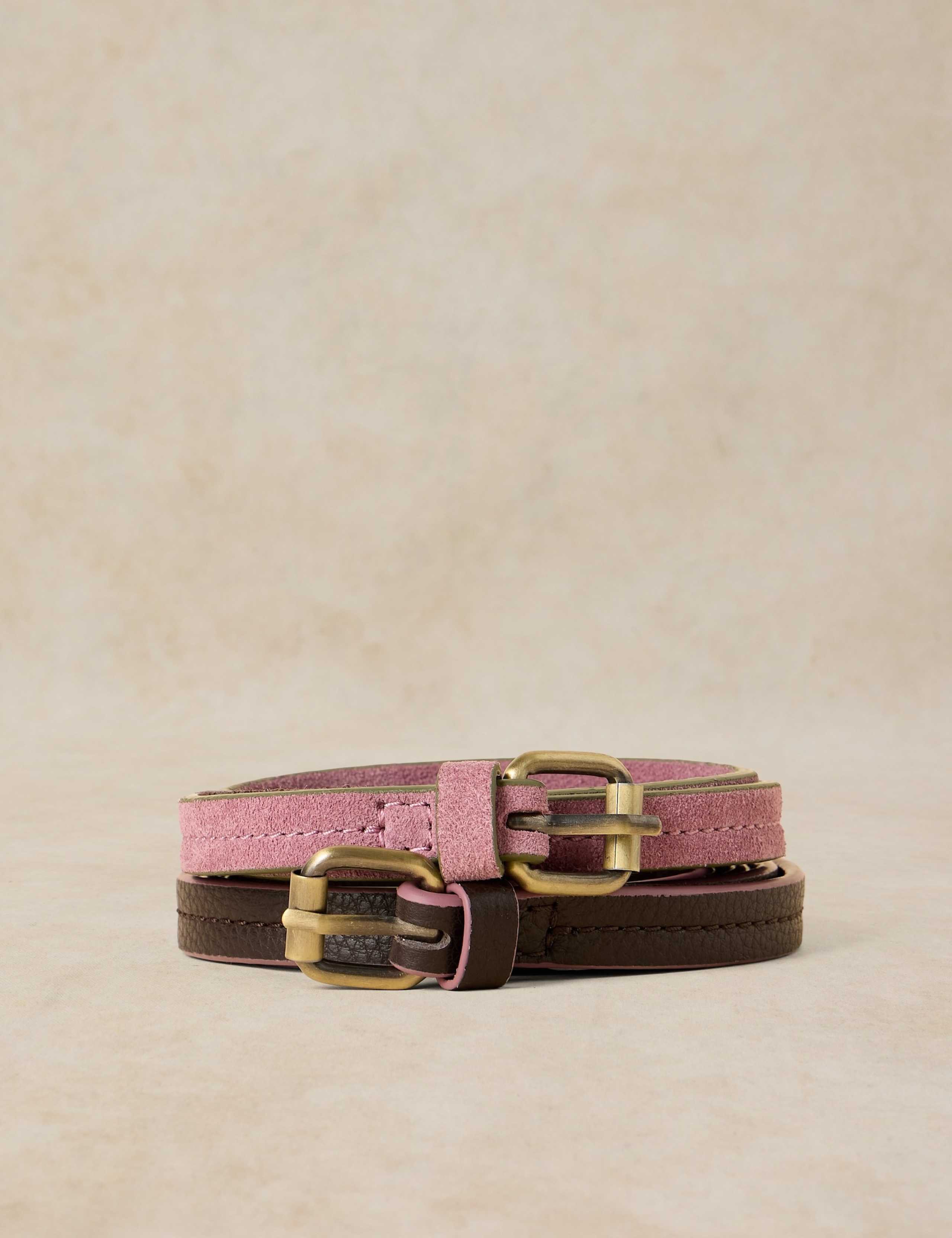 2 Pack Leather Jeans Belt