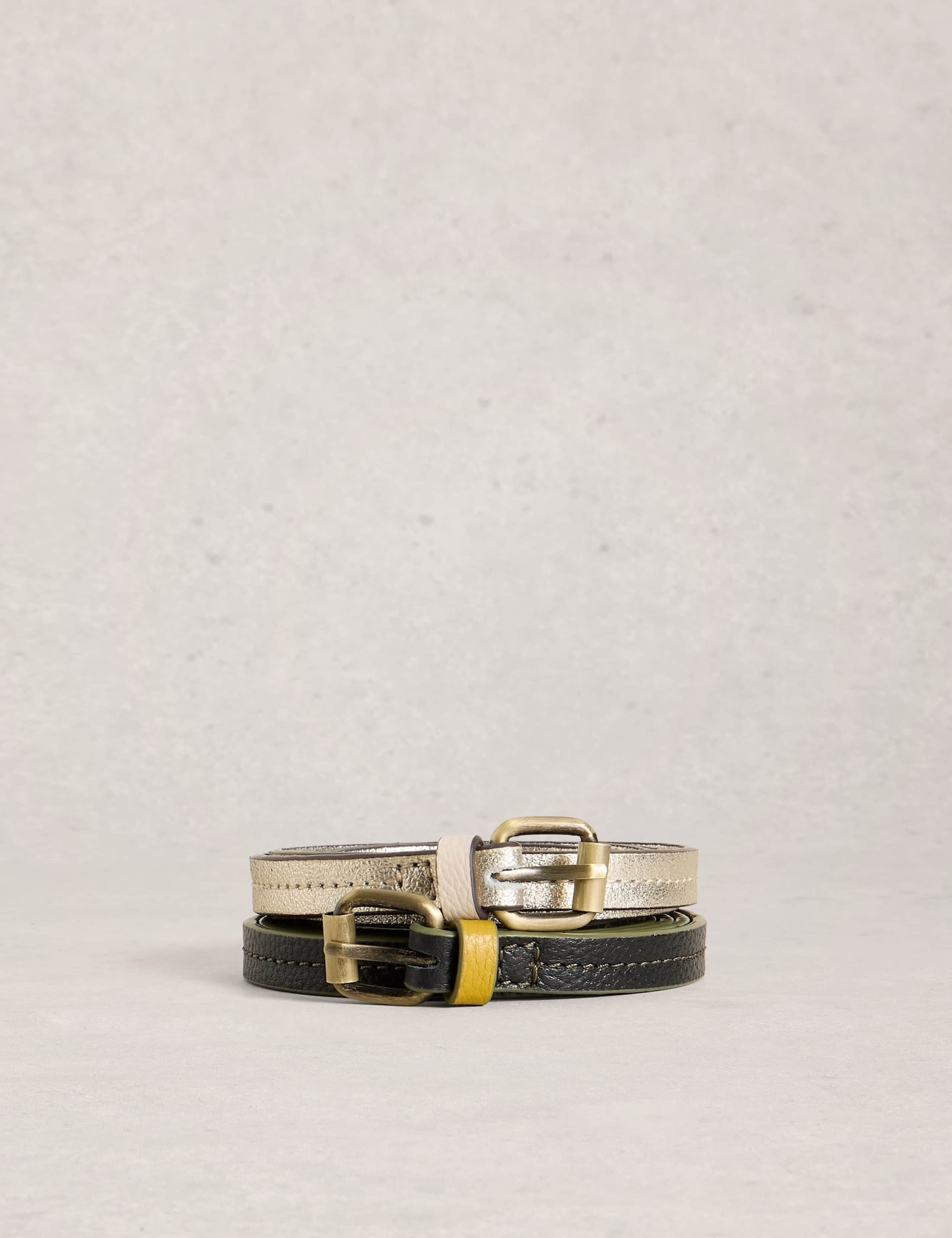 2 Pack Leather Jeans Belt