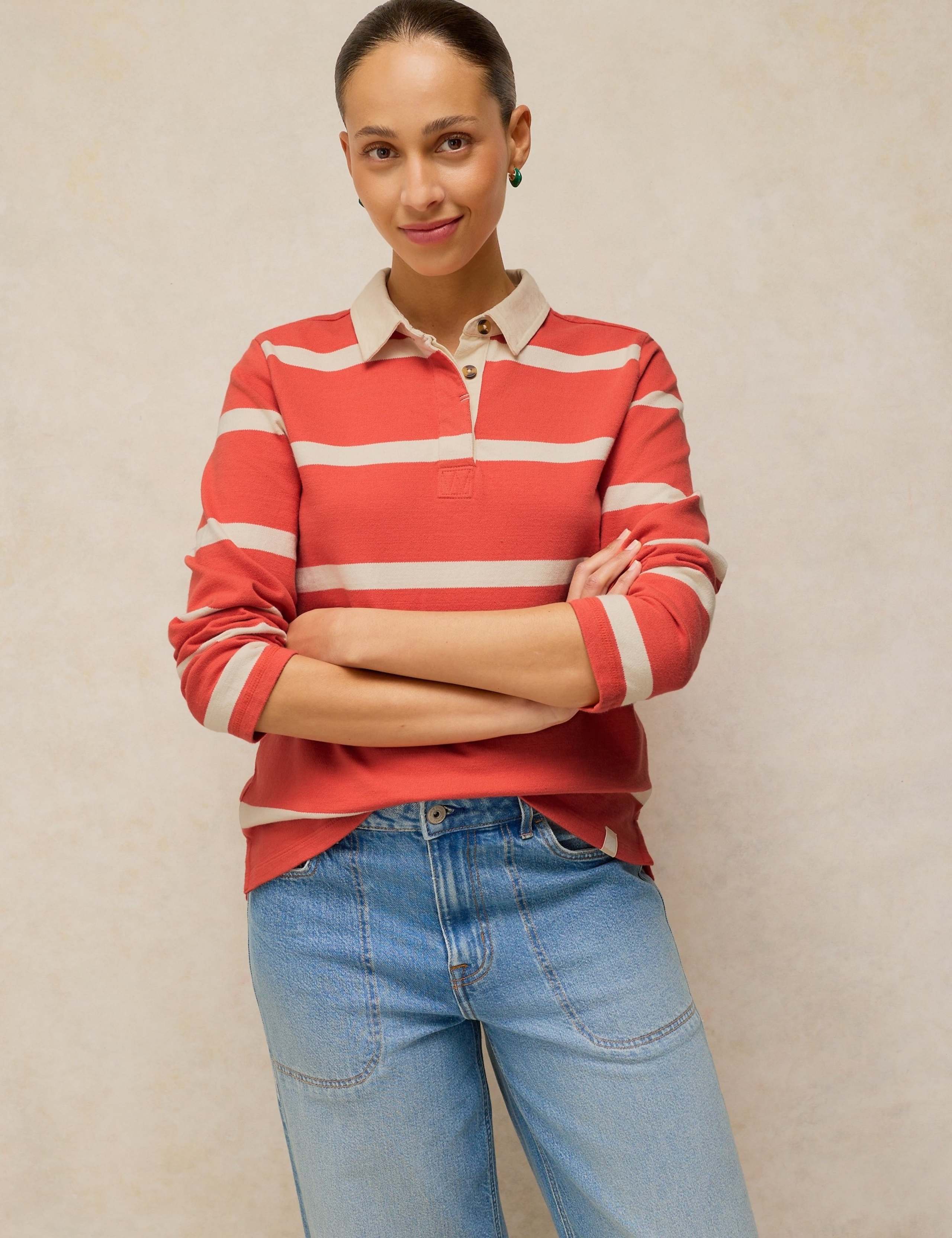Pure Cotton Striped Rugby Top