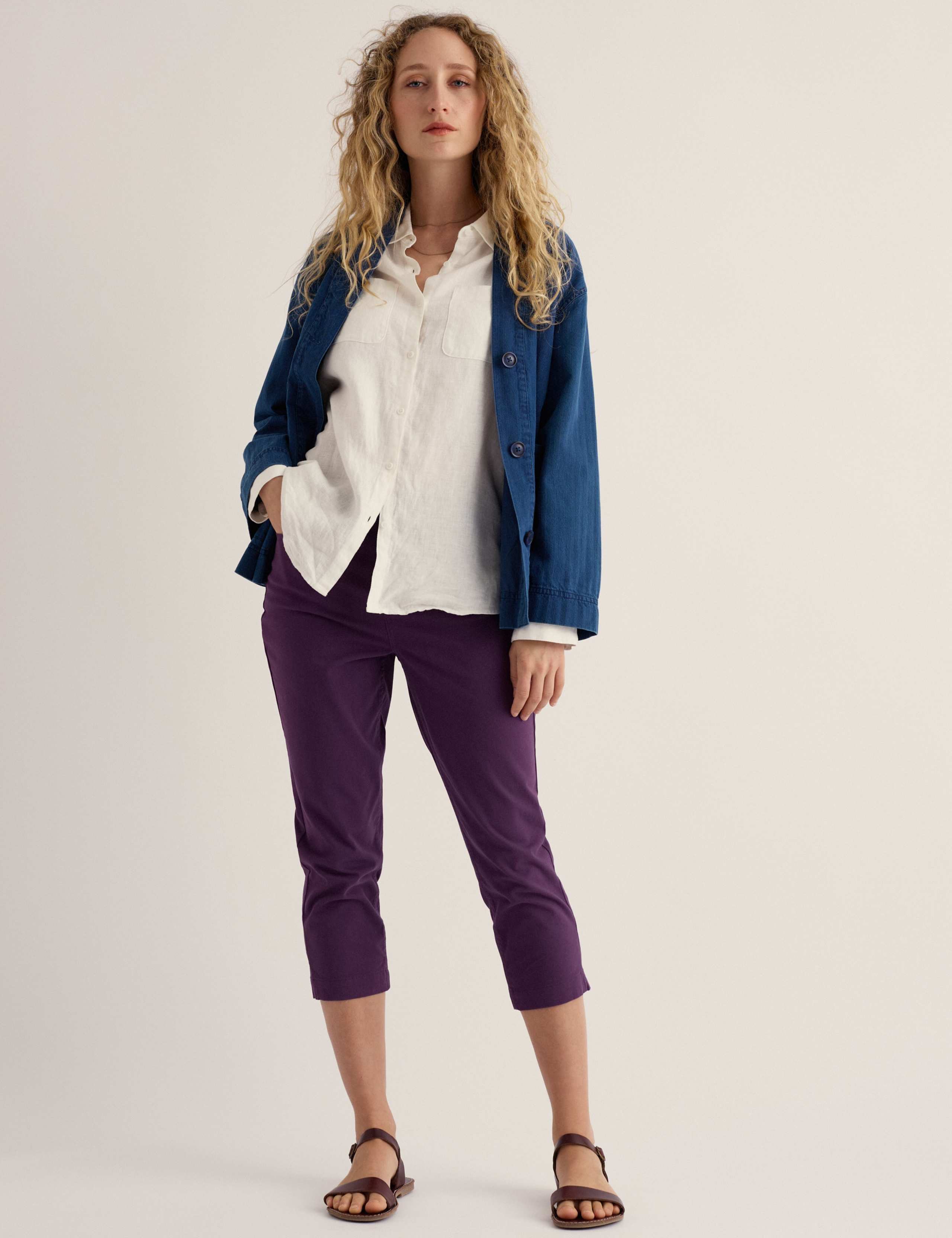 Cotton Rich Slim Fit Cropped Chinos