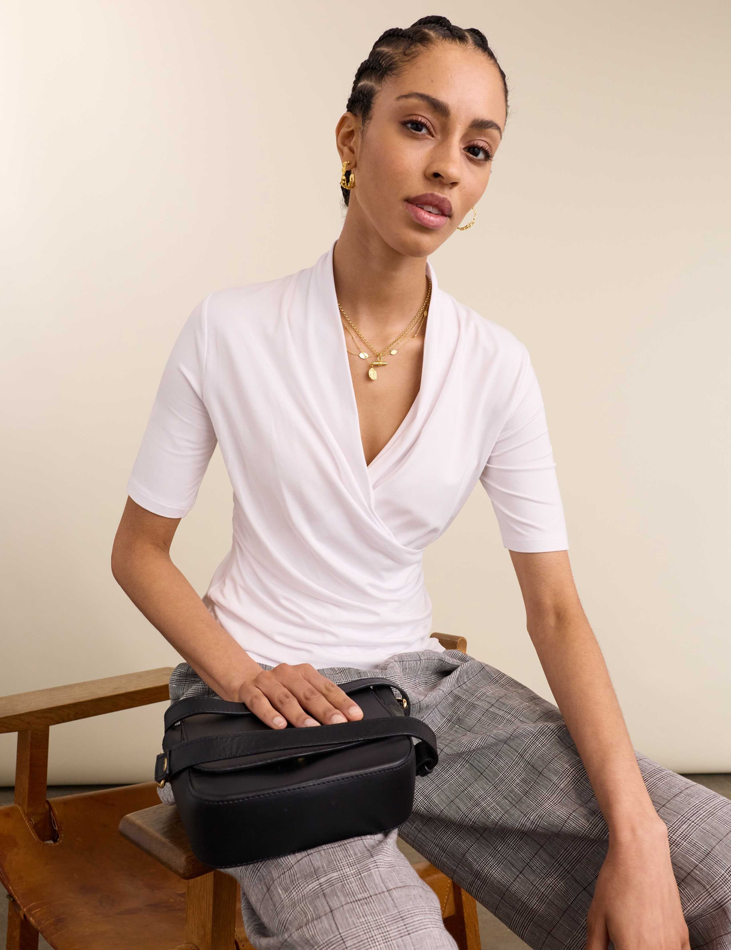 Jersey V-Neck Wrap Top