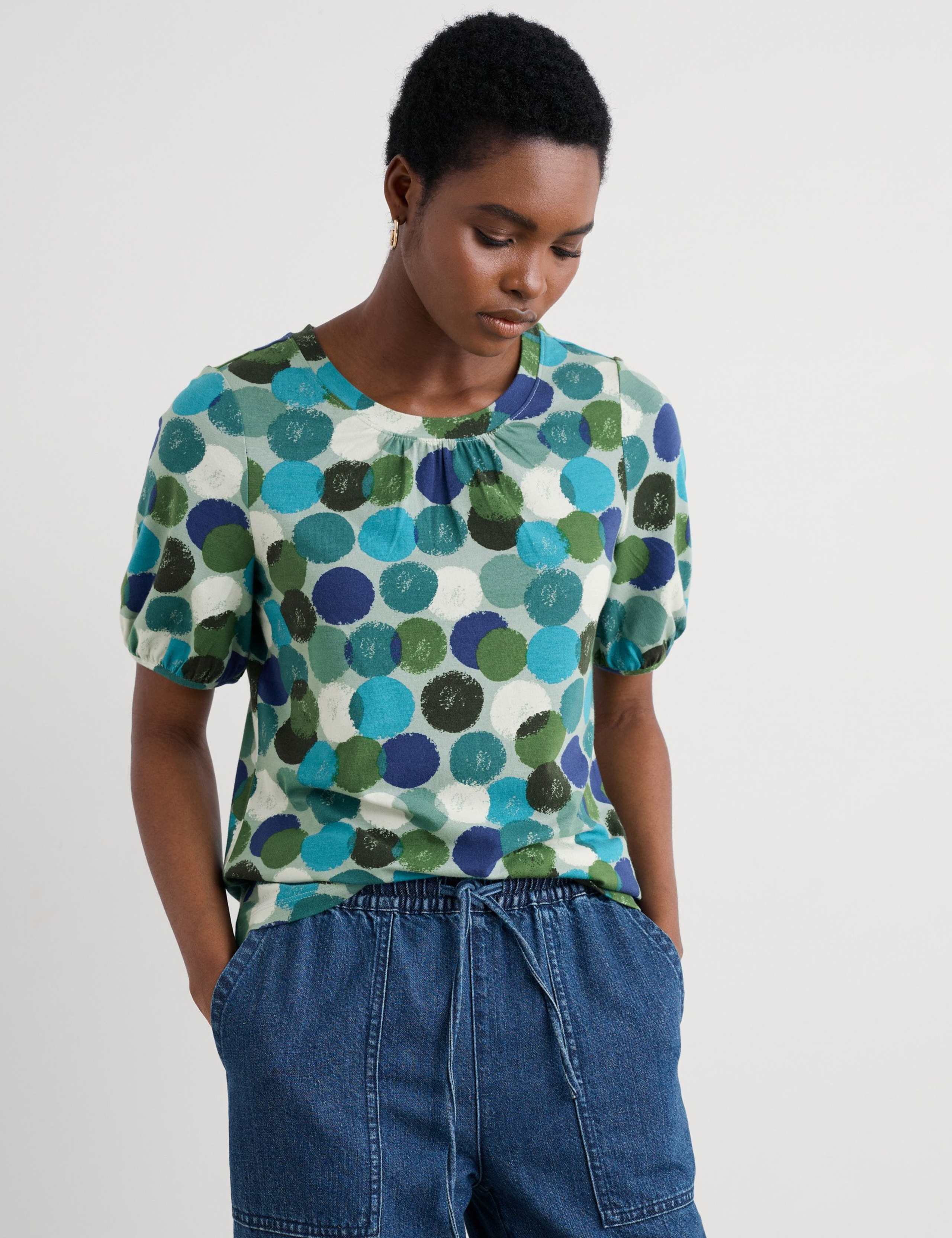 Cotton Rich Geometric Top