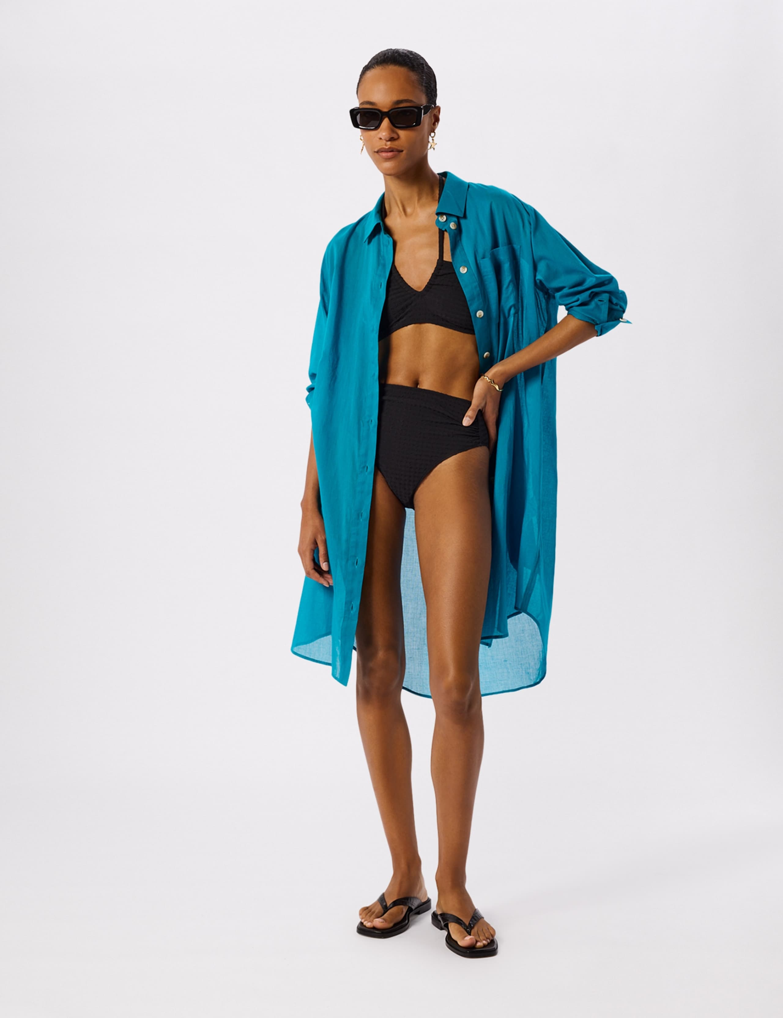 Pure Cotton Button Through Beach Dress