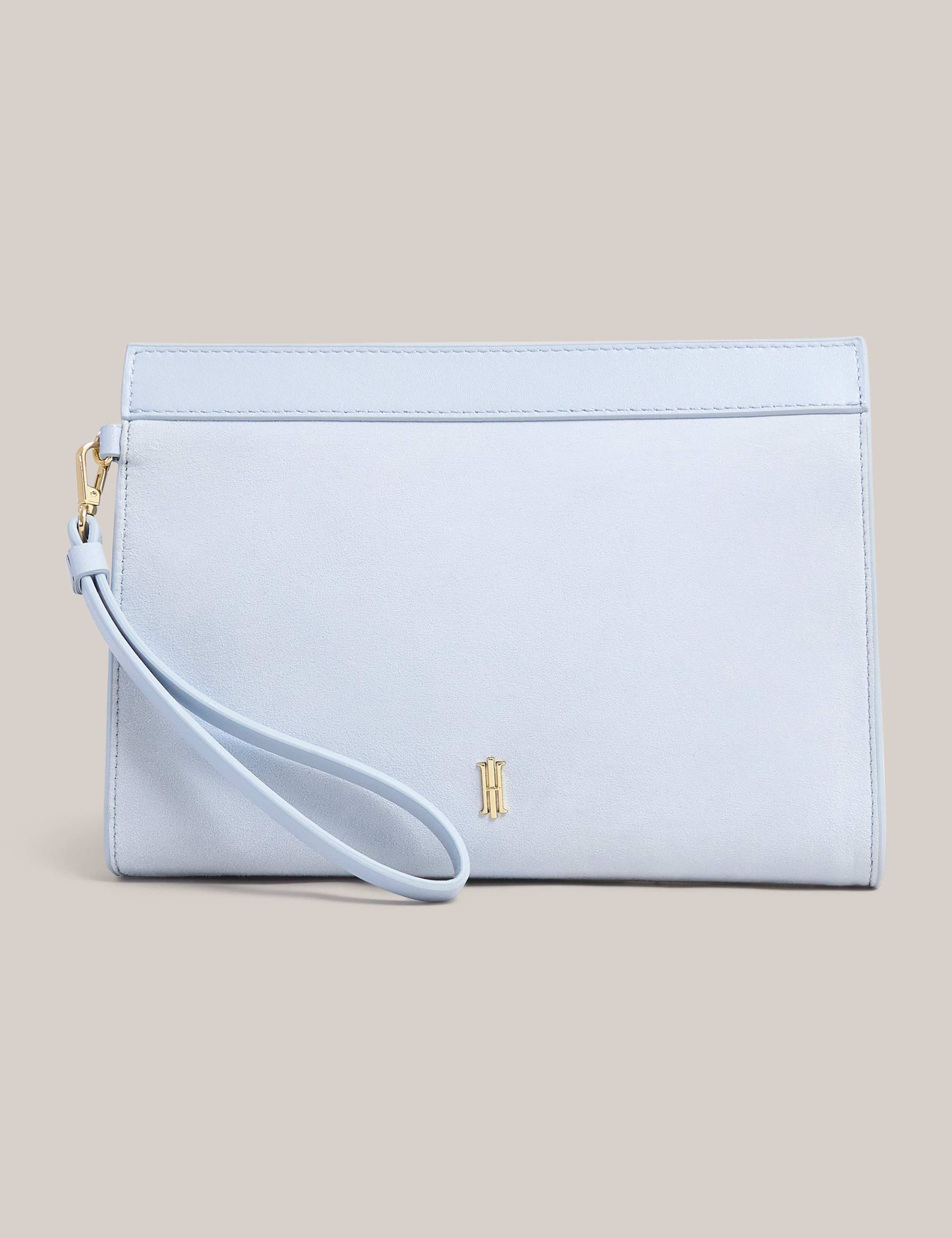 Leather Bracelet Handle Clutch Bag