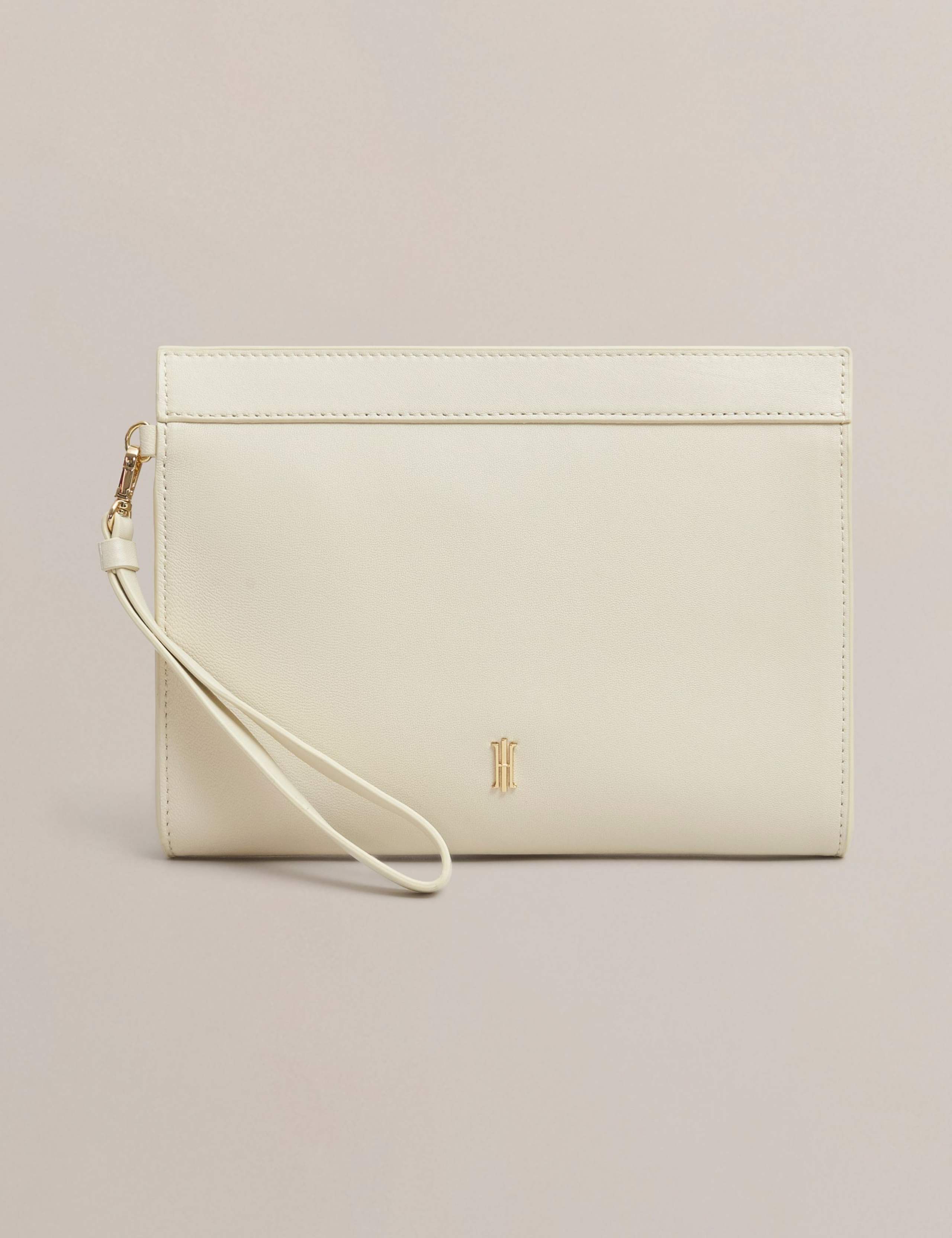 Leather Bracelet Handle Clutch Bag