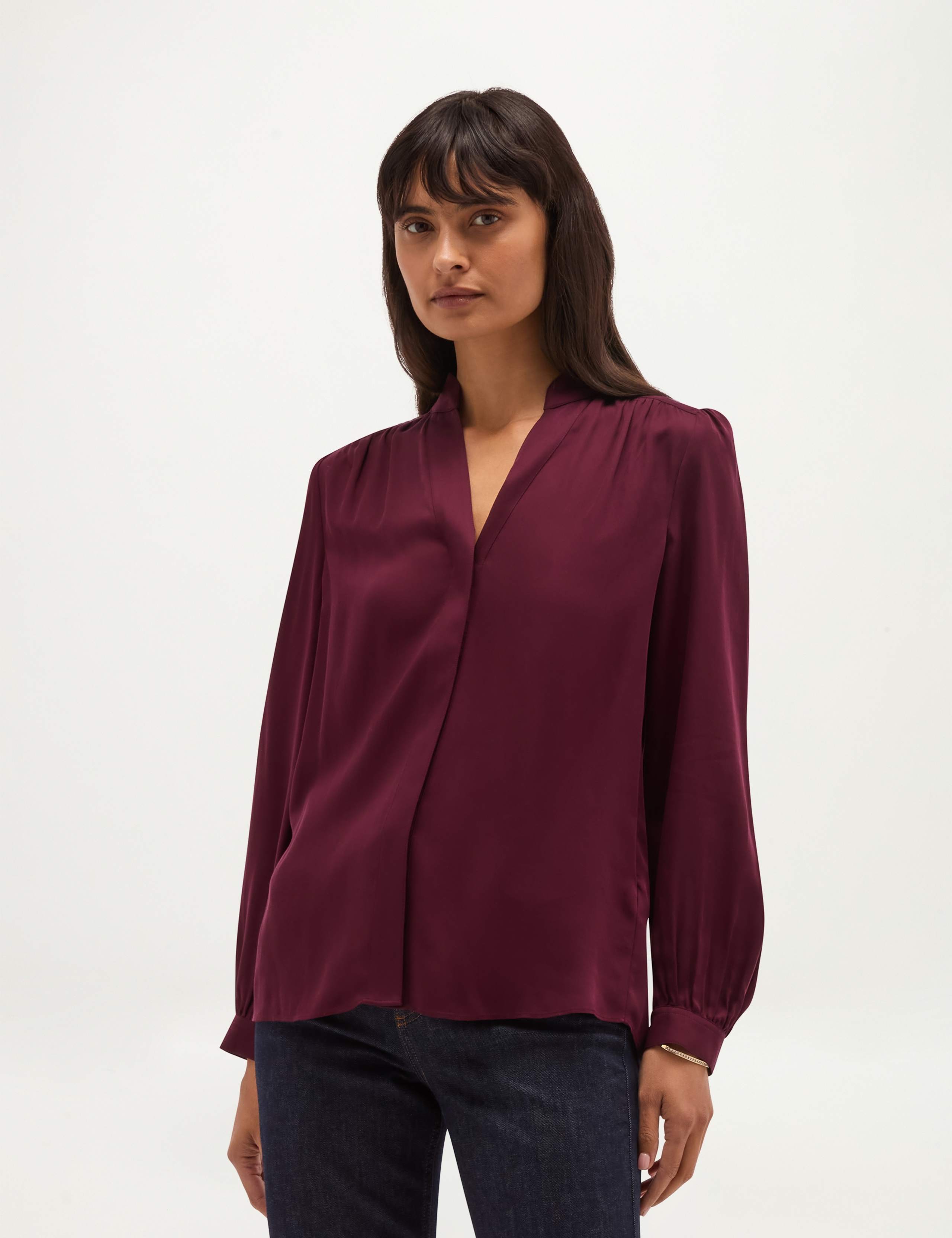 Pure Lyocell V-Neck Blouse