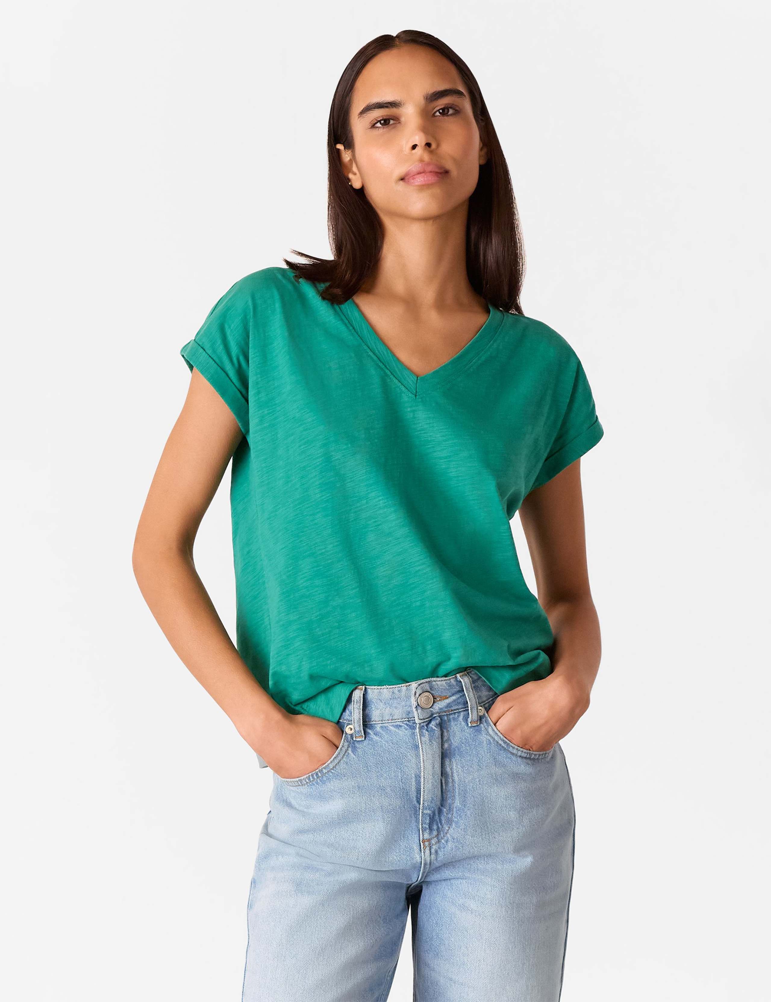 Pure Cotton V-Neck T-Shirt