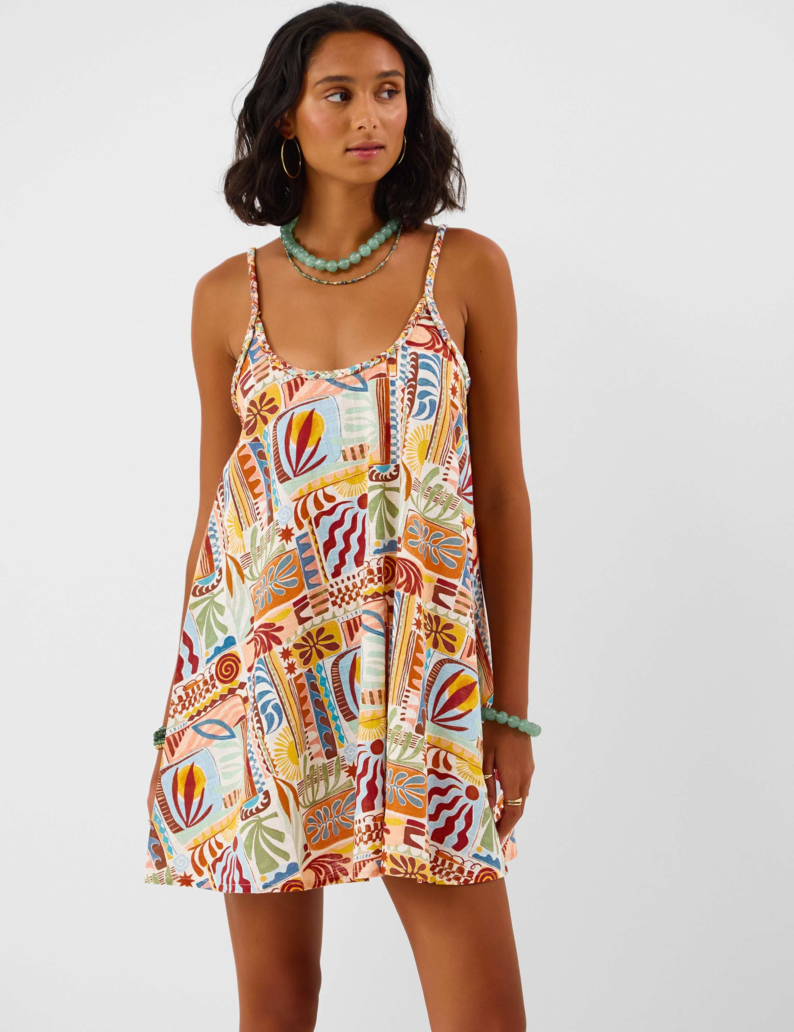 Pure Cotton Printed Mini Swing Dress