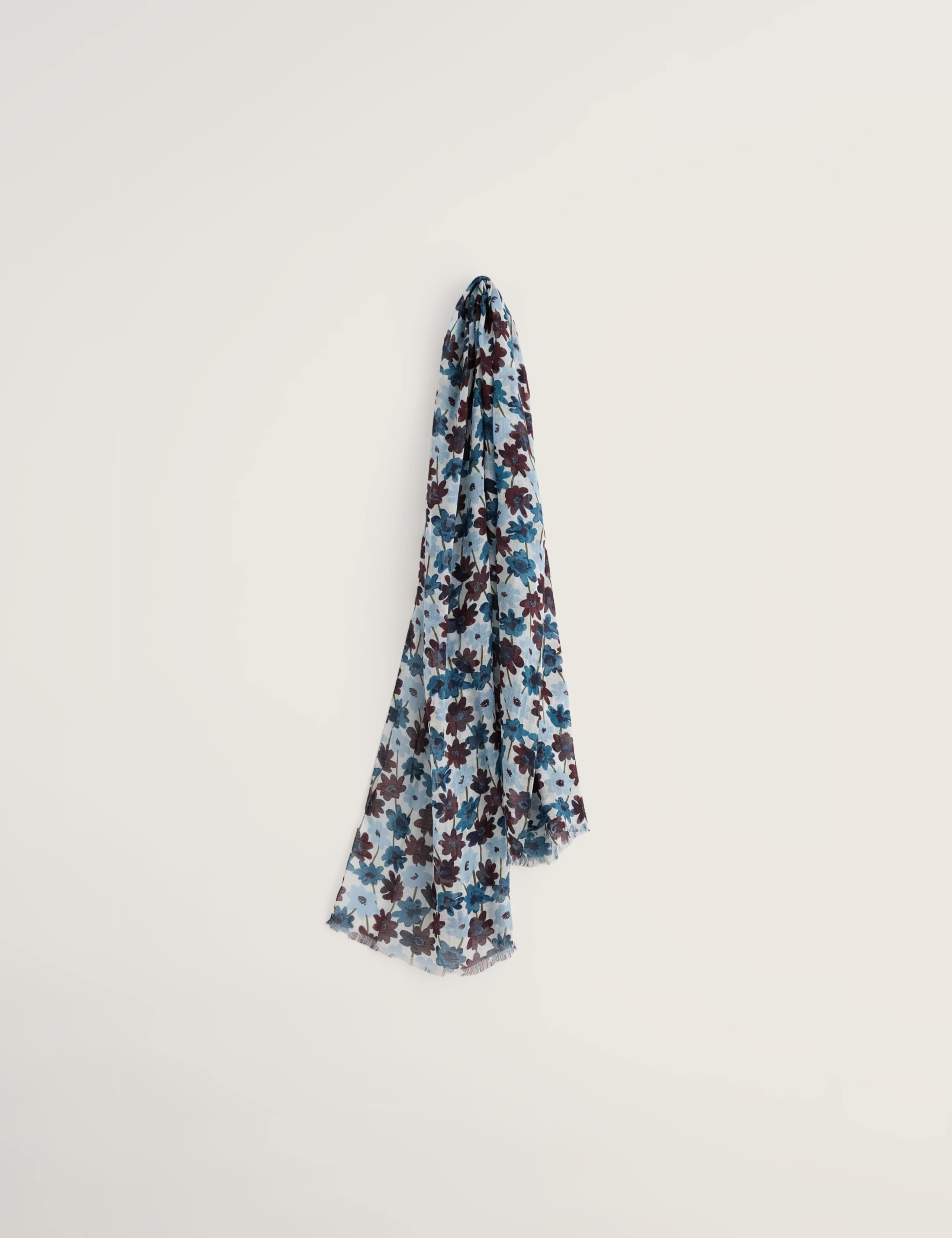Modal Rich Floral Scarf with Linen