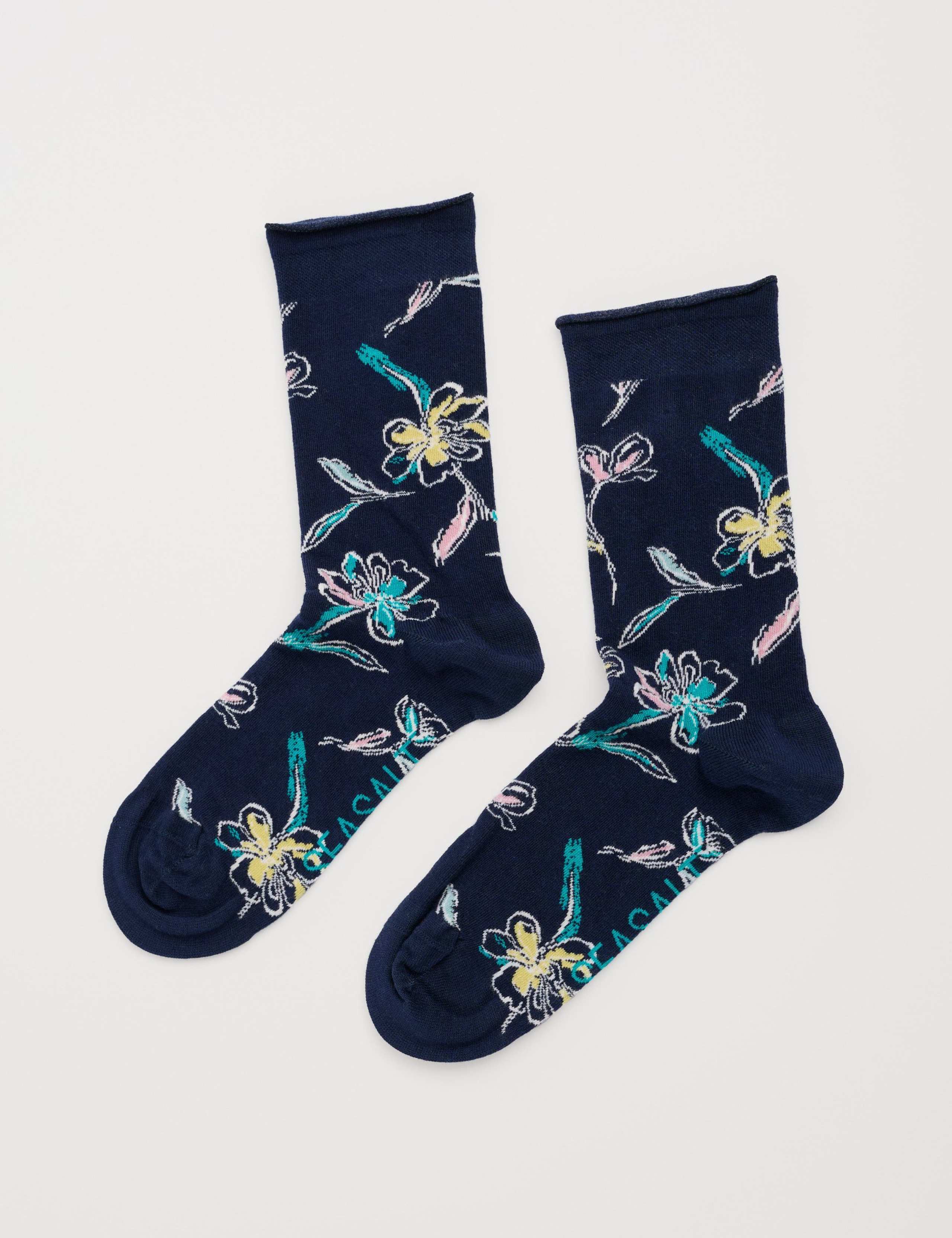 Floral Ankle High Socks