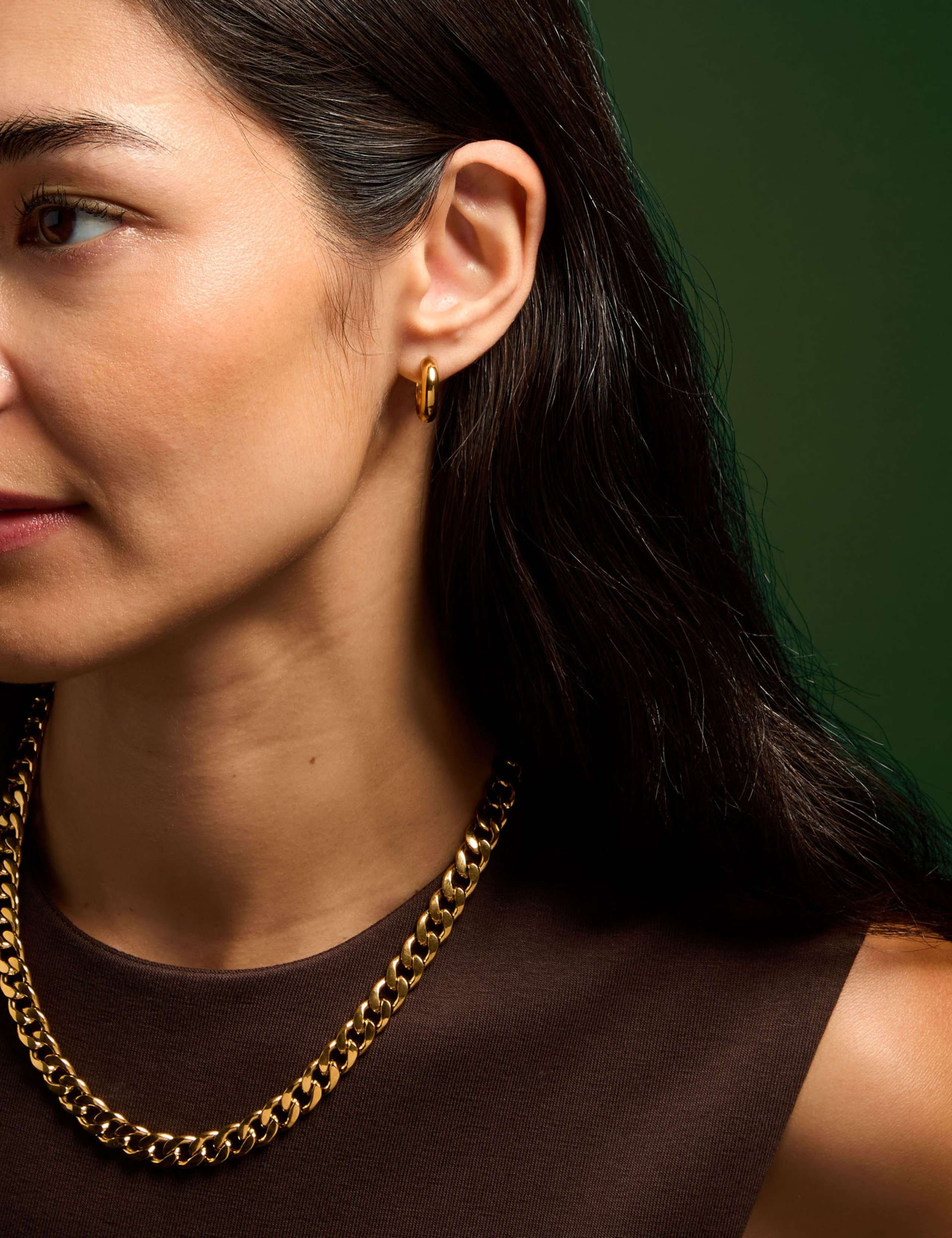 3 Pack Gold Tone Hoop Earrings
