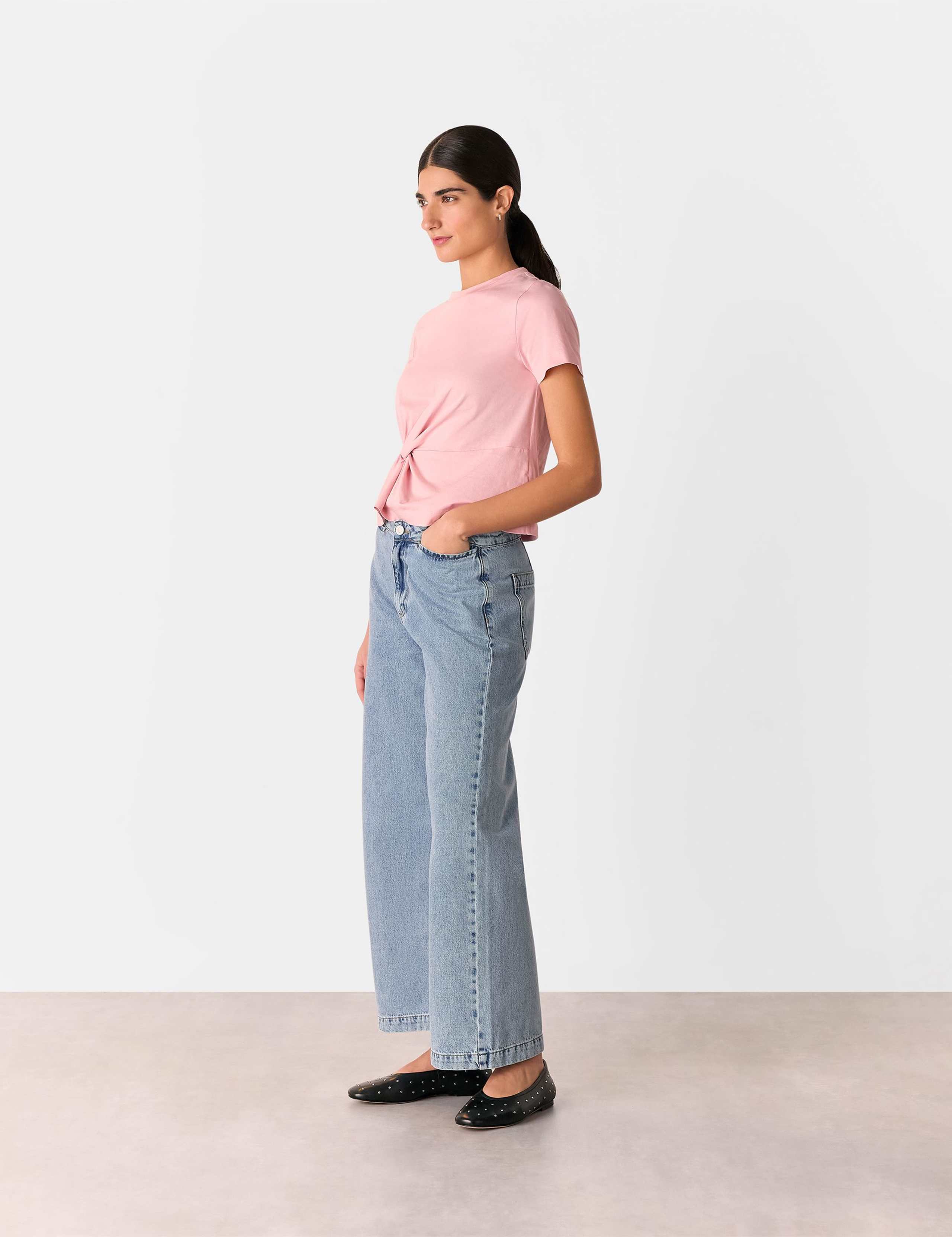 Pure Cotton Twist Front T-Shirt