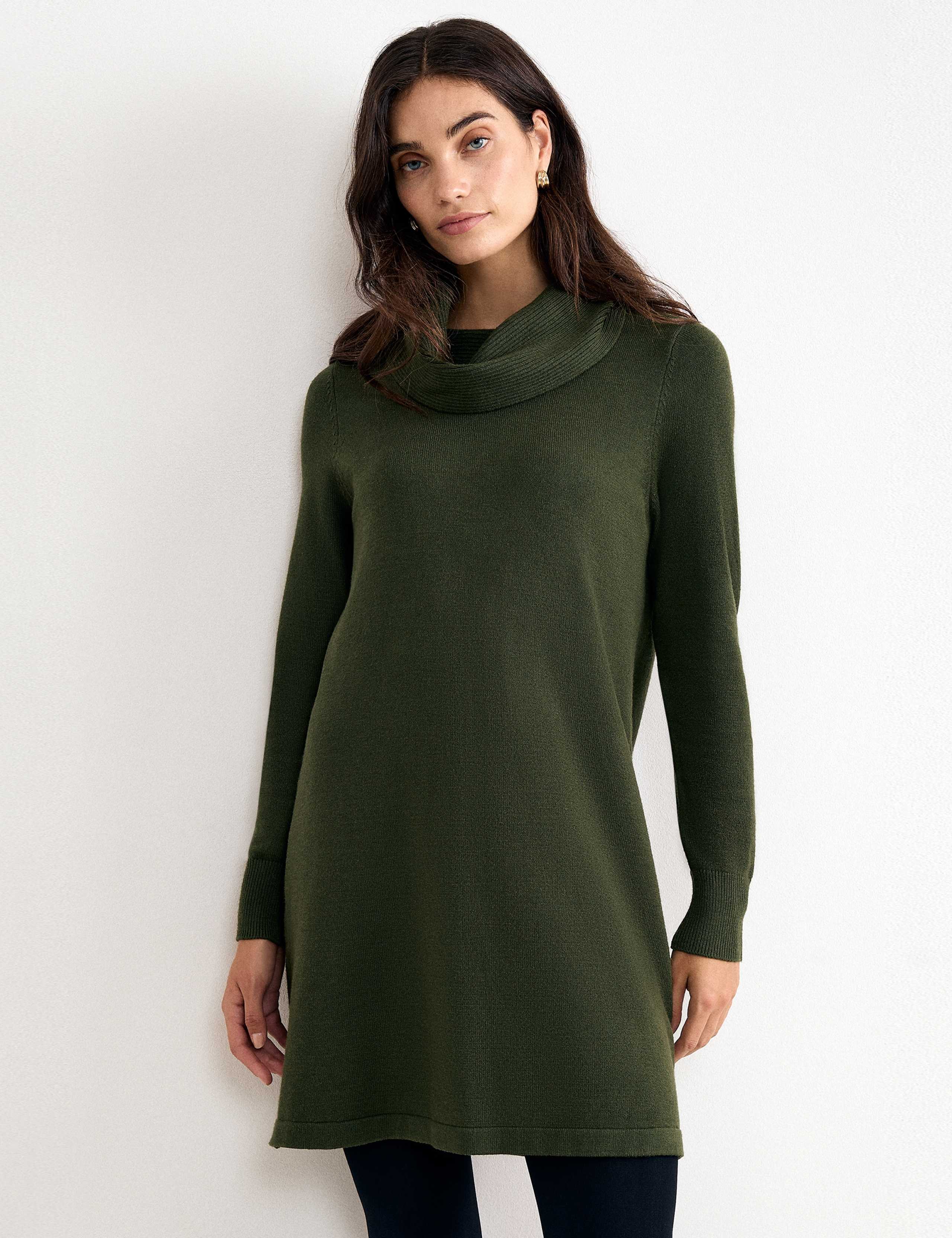 Funnel Neck Mini Jumper Dress