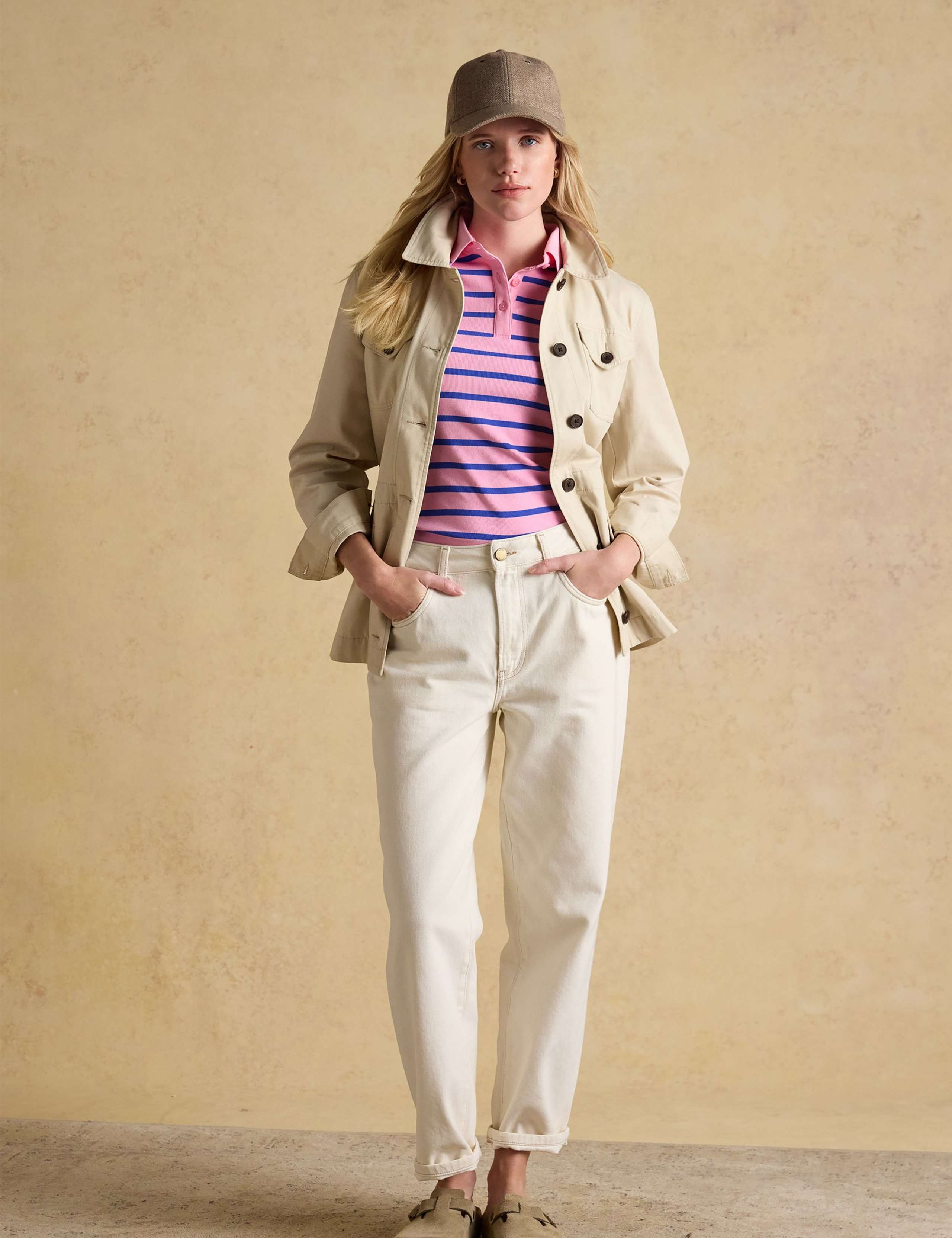 Pure Cotton Lightweight Collared Utility Jacket