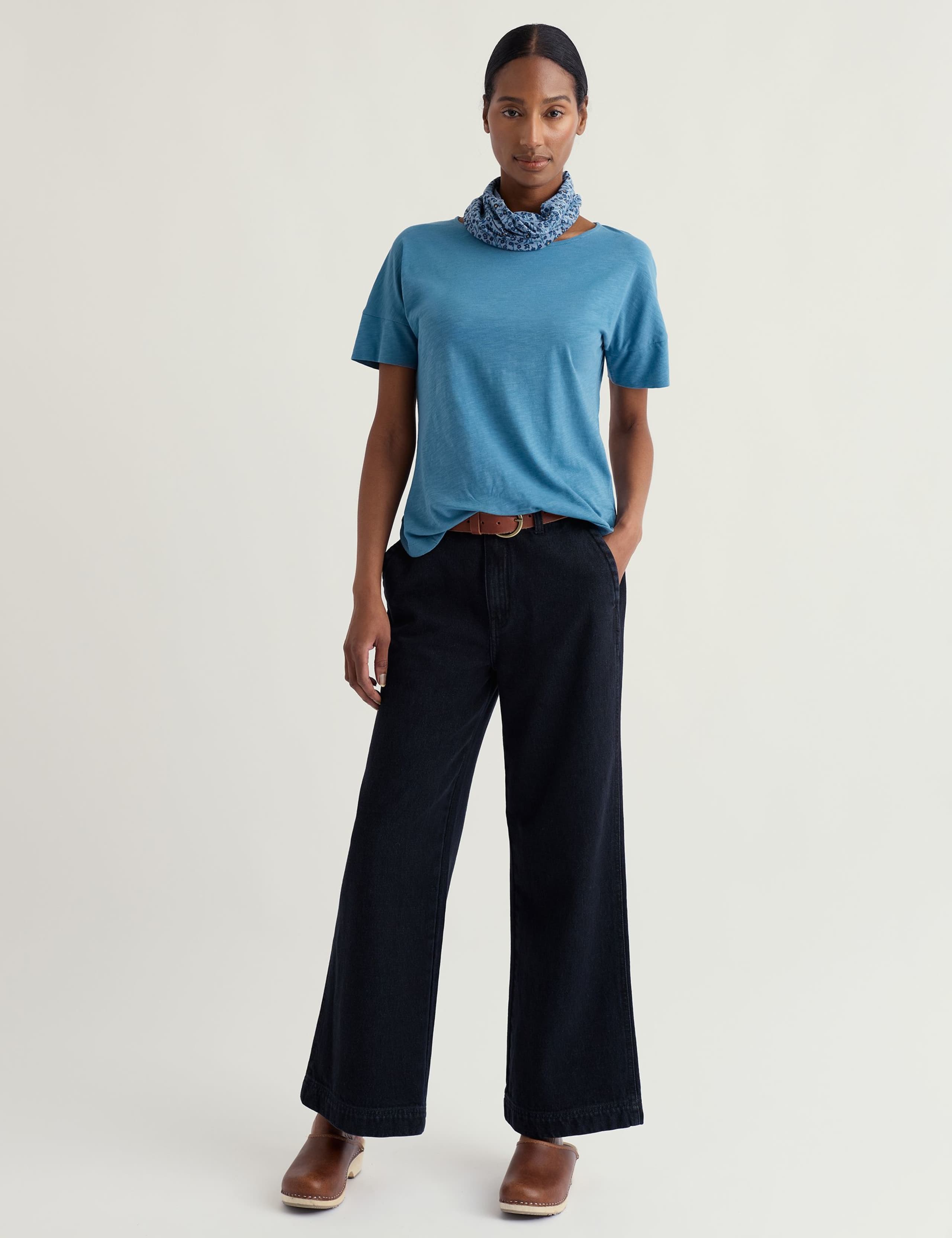 Pure Cotton Scoop Neck T-Shirt