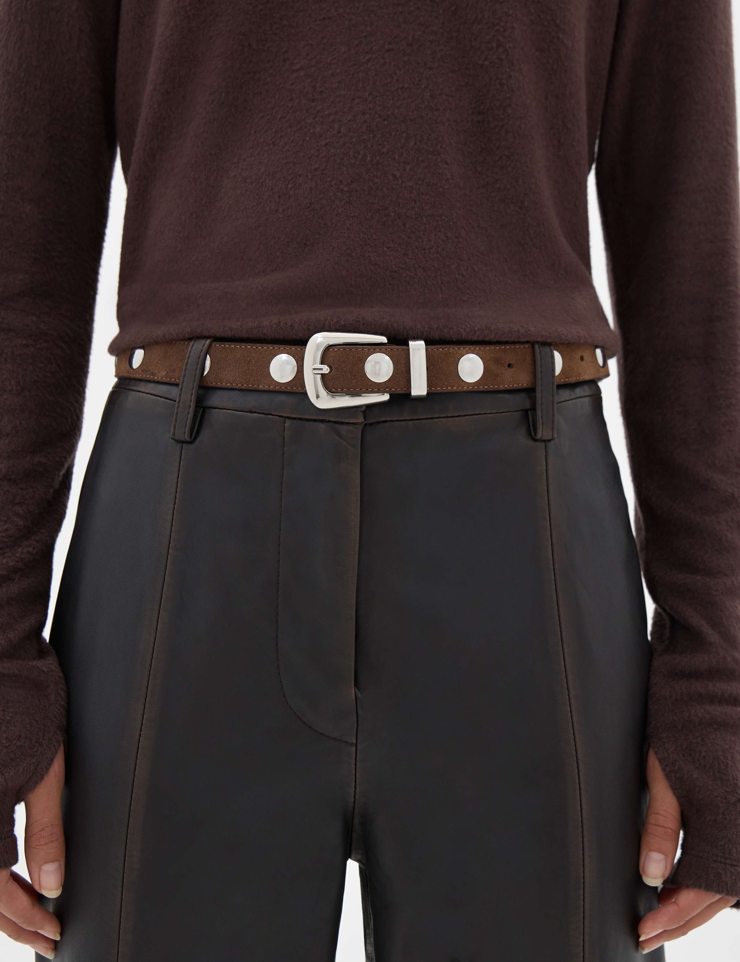 Classic Plain Leather Jeans Belt