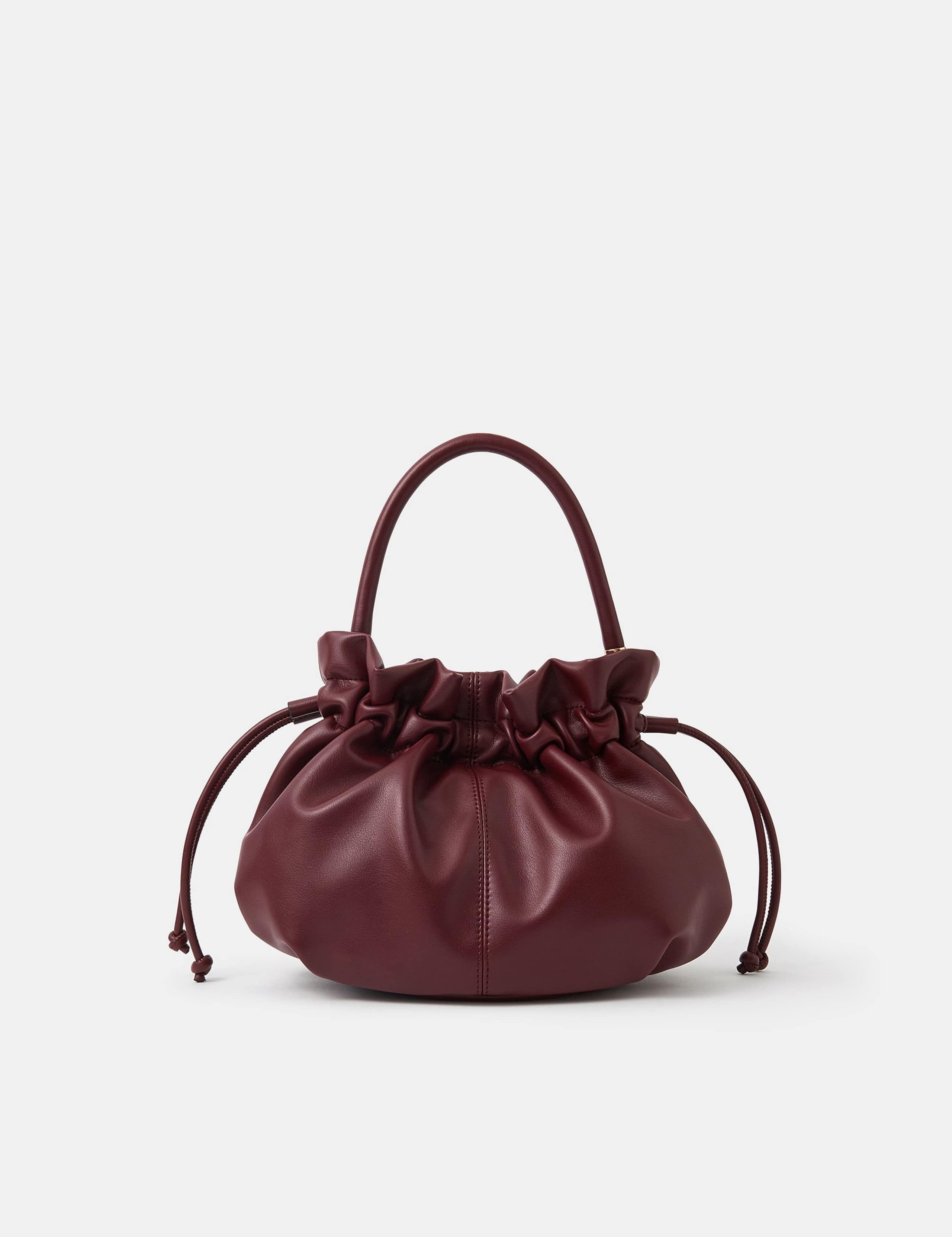 Faux Leather Drawstring Grab Bag