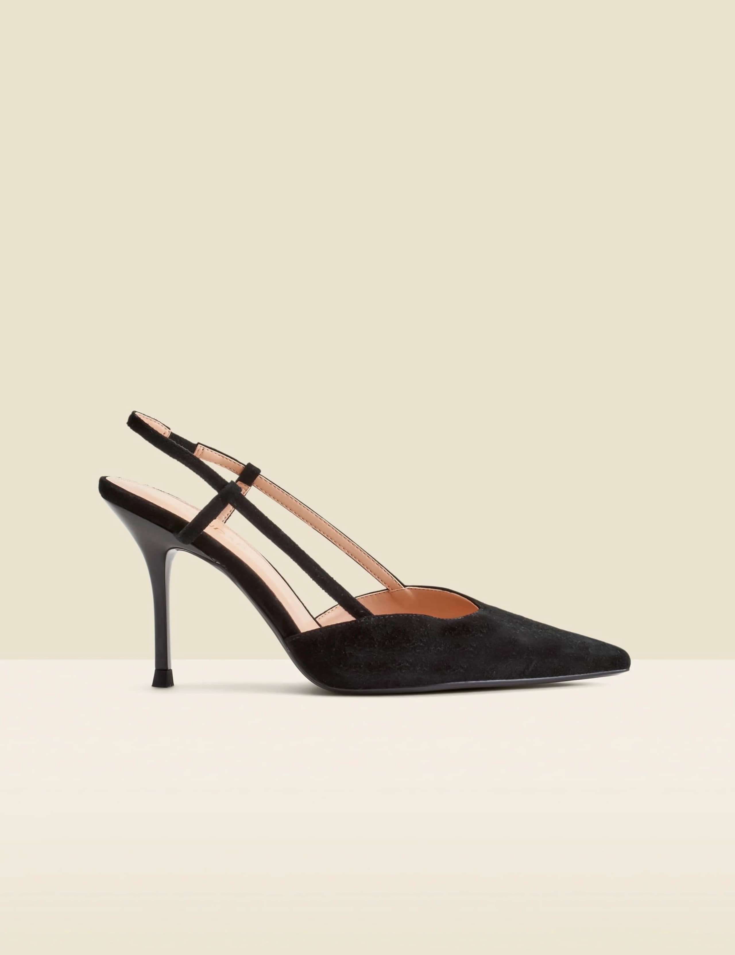 Leather Metallic Stiletto Heel Slingback Shoes