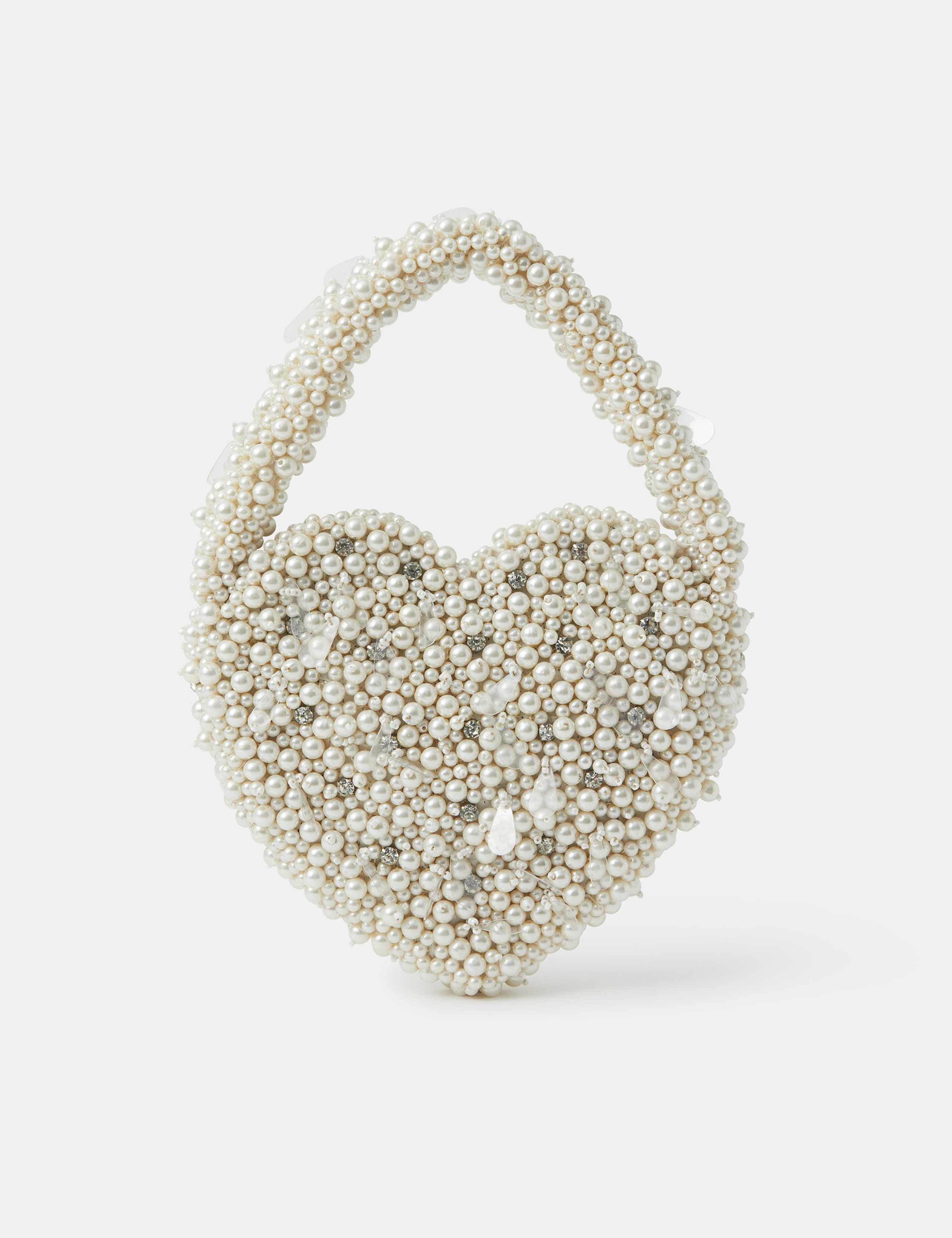 Pearl Diamante Heart Grab Bag