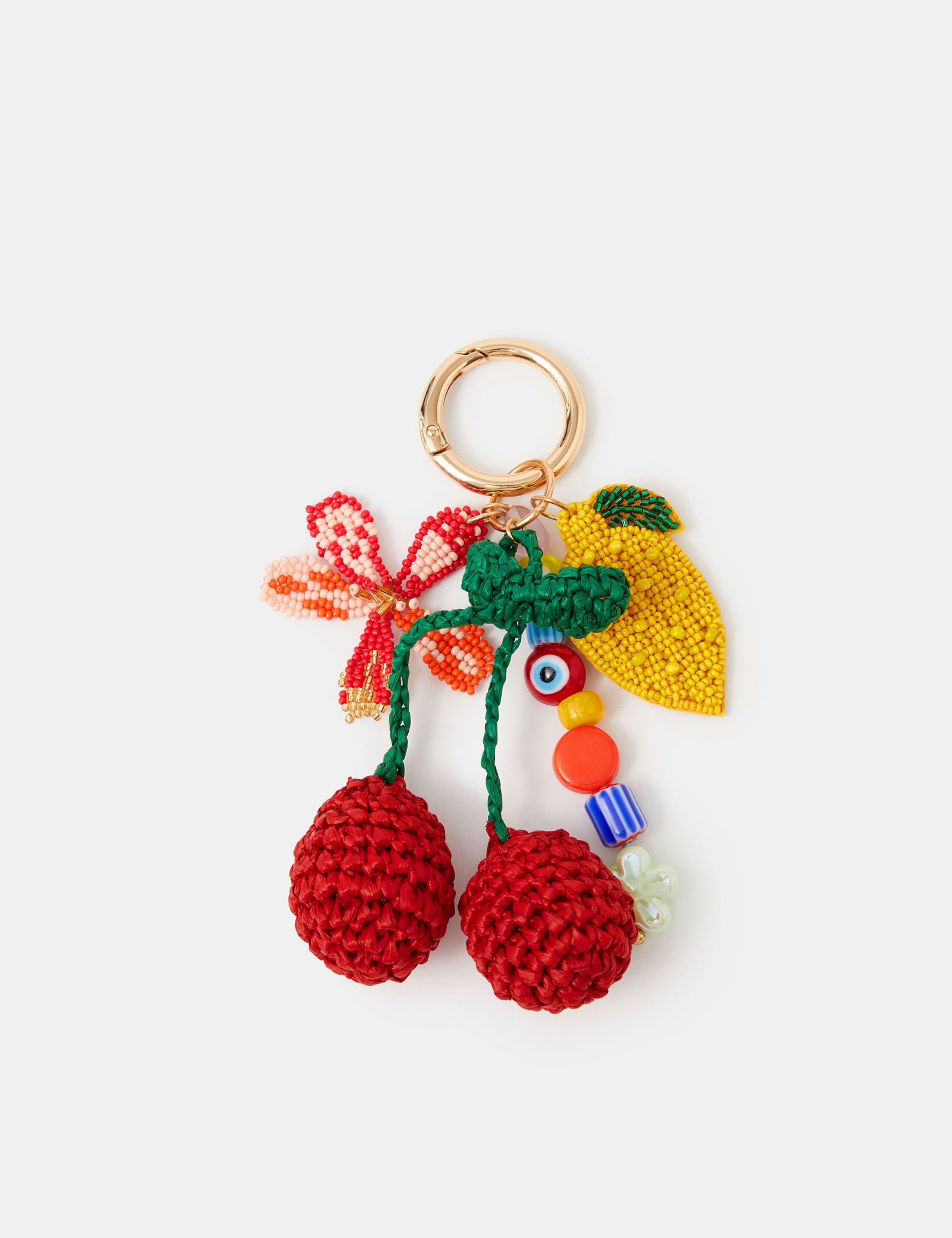 Fruit Floral Beaded Bag Charm Keyring
