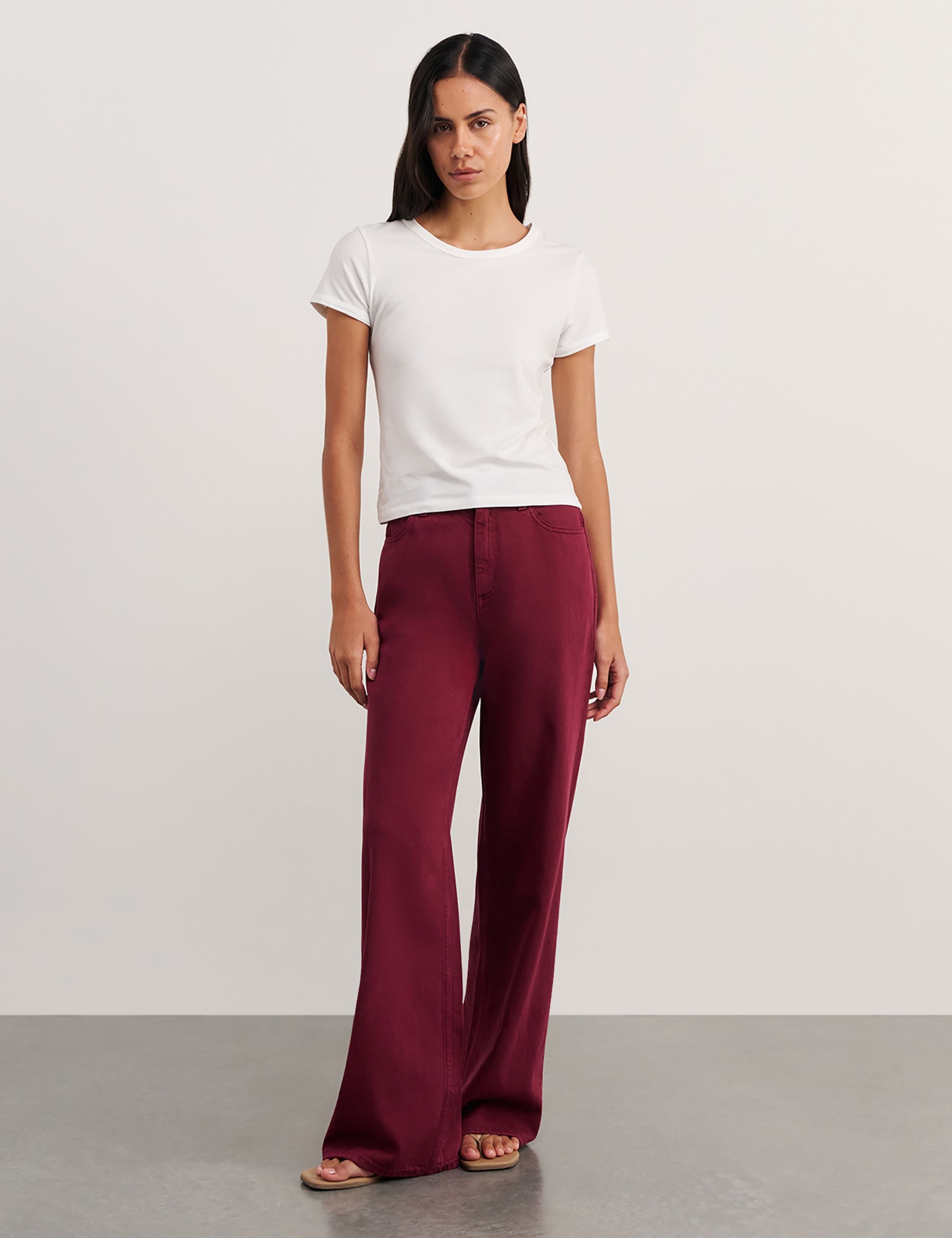 Mid Rise Straight Leg Jeans