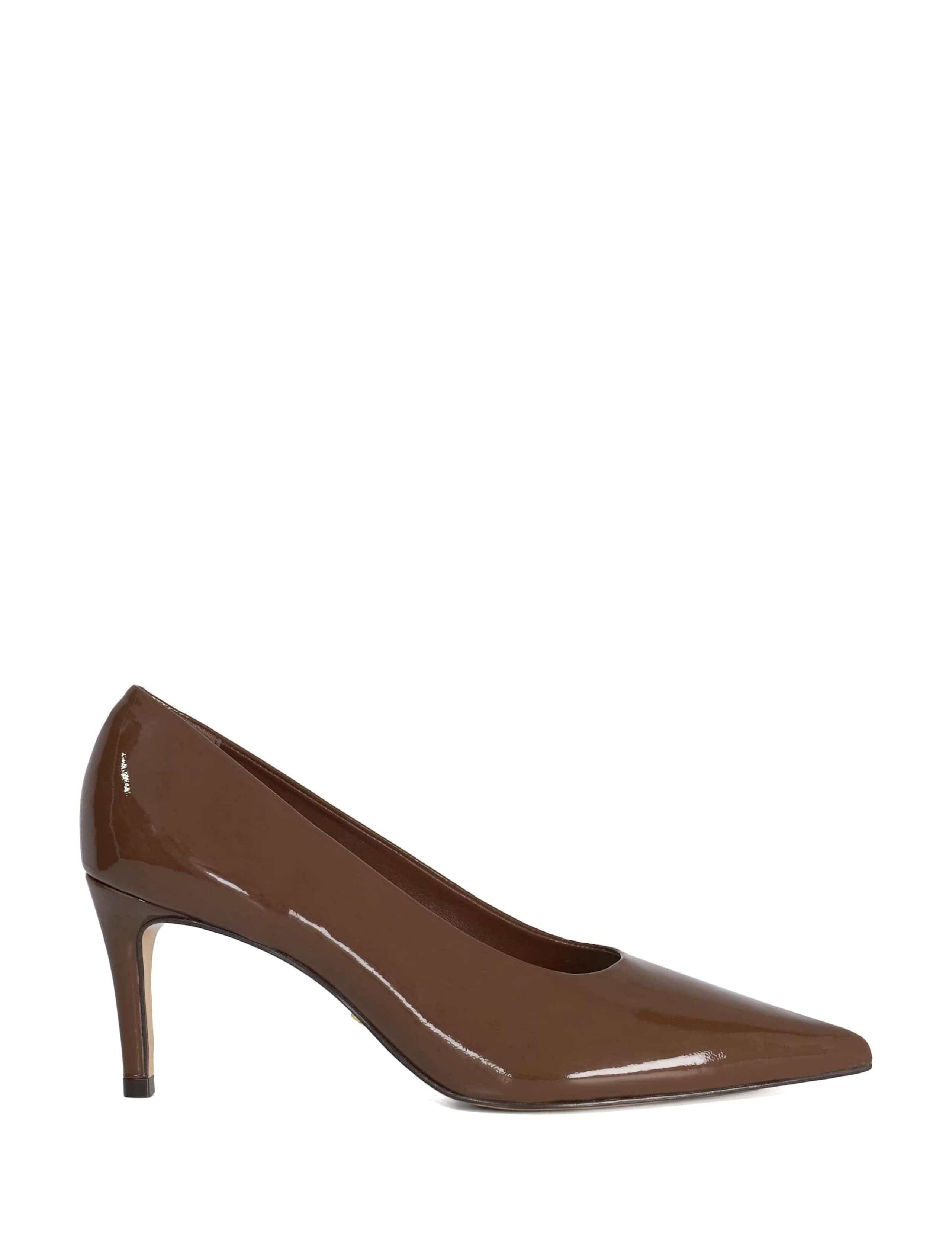 Leather Slip On Stiletto Heel Court Shoes