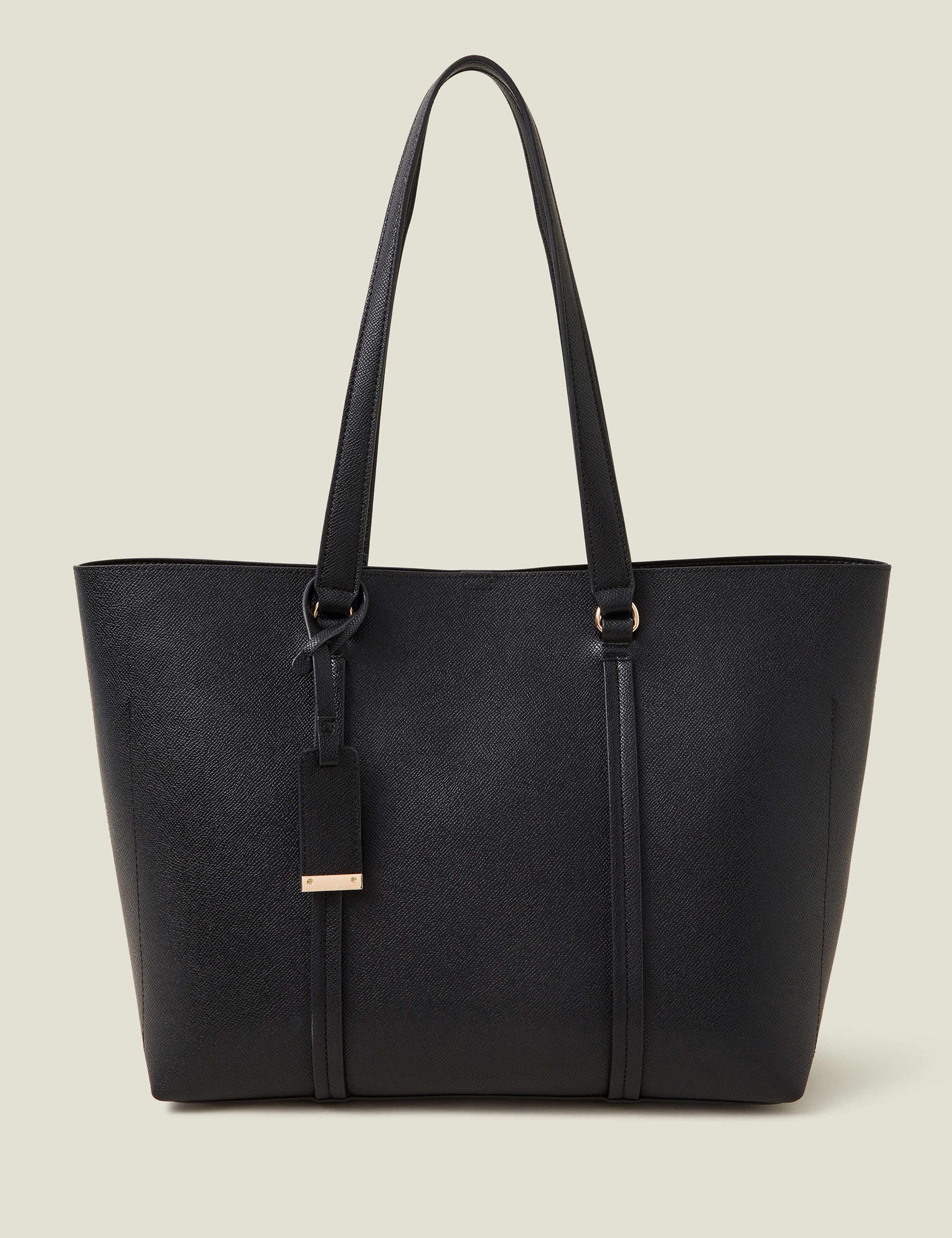 Faux Leather Shoulder Tote Bag