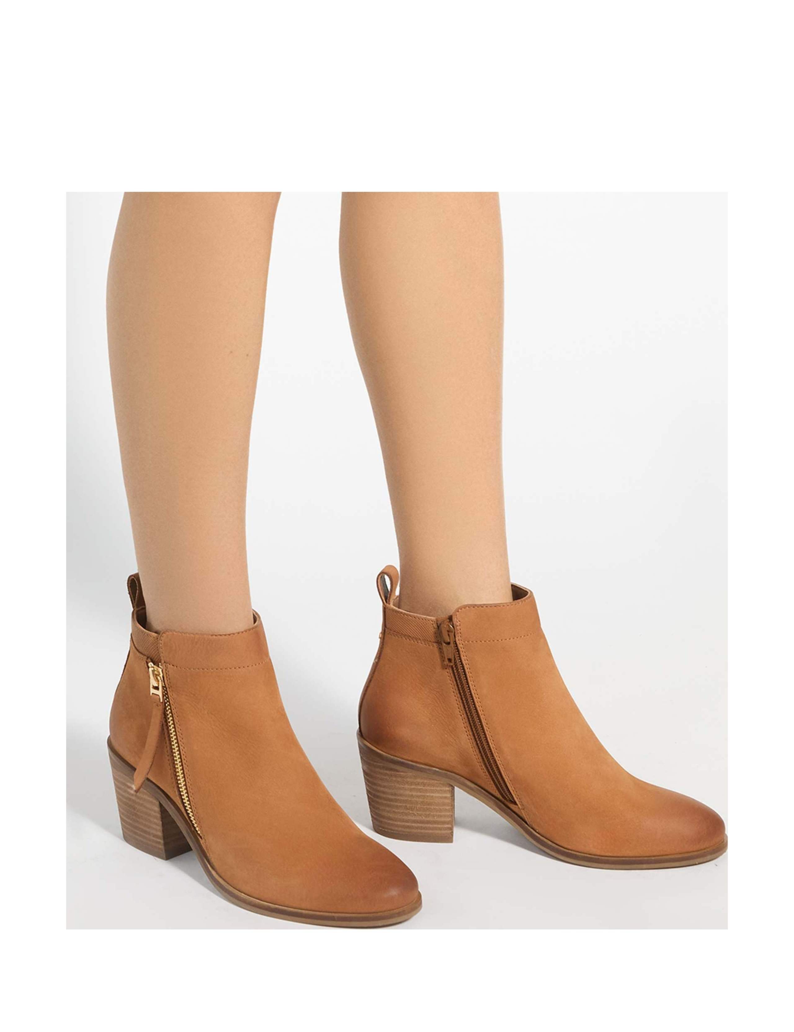 Suede Block Heel Ankle Boots
