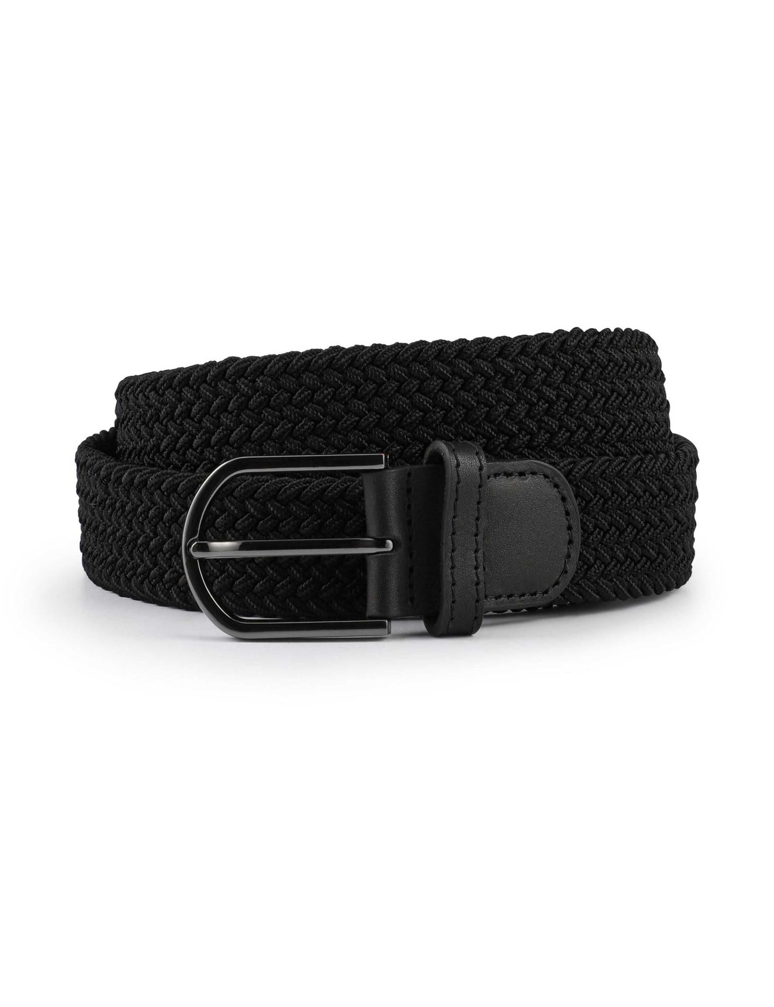 Leather Cable Knit Belt
