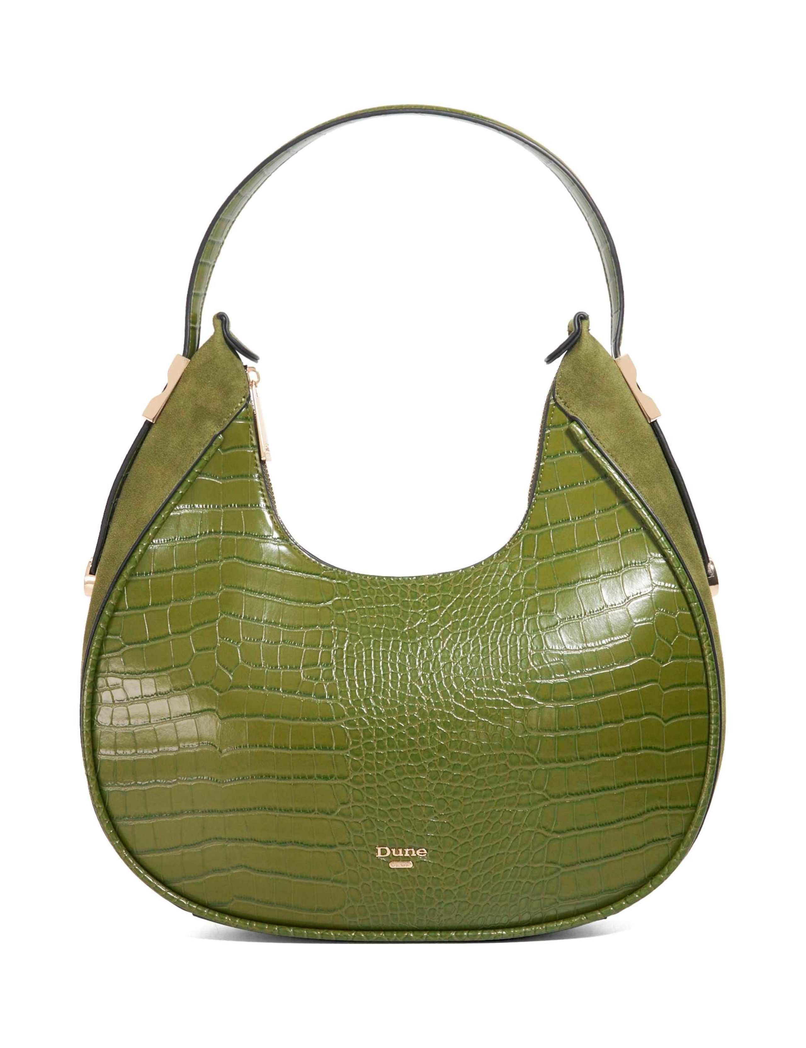 Zip Detail Structured Shoulder Bag