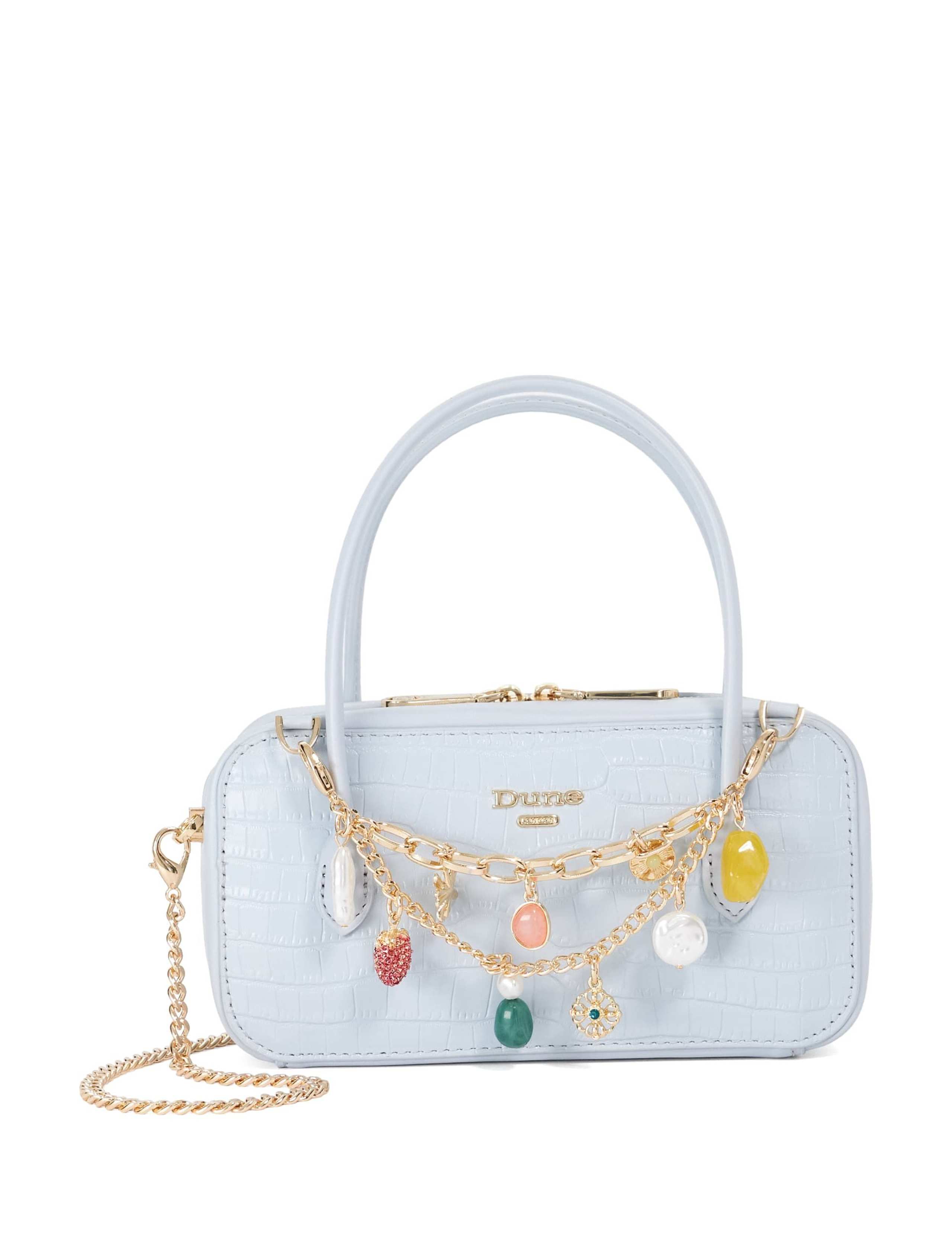 Metallic Charm Embellished Cross Body Bag