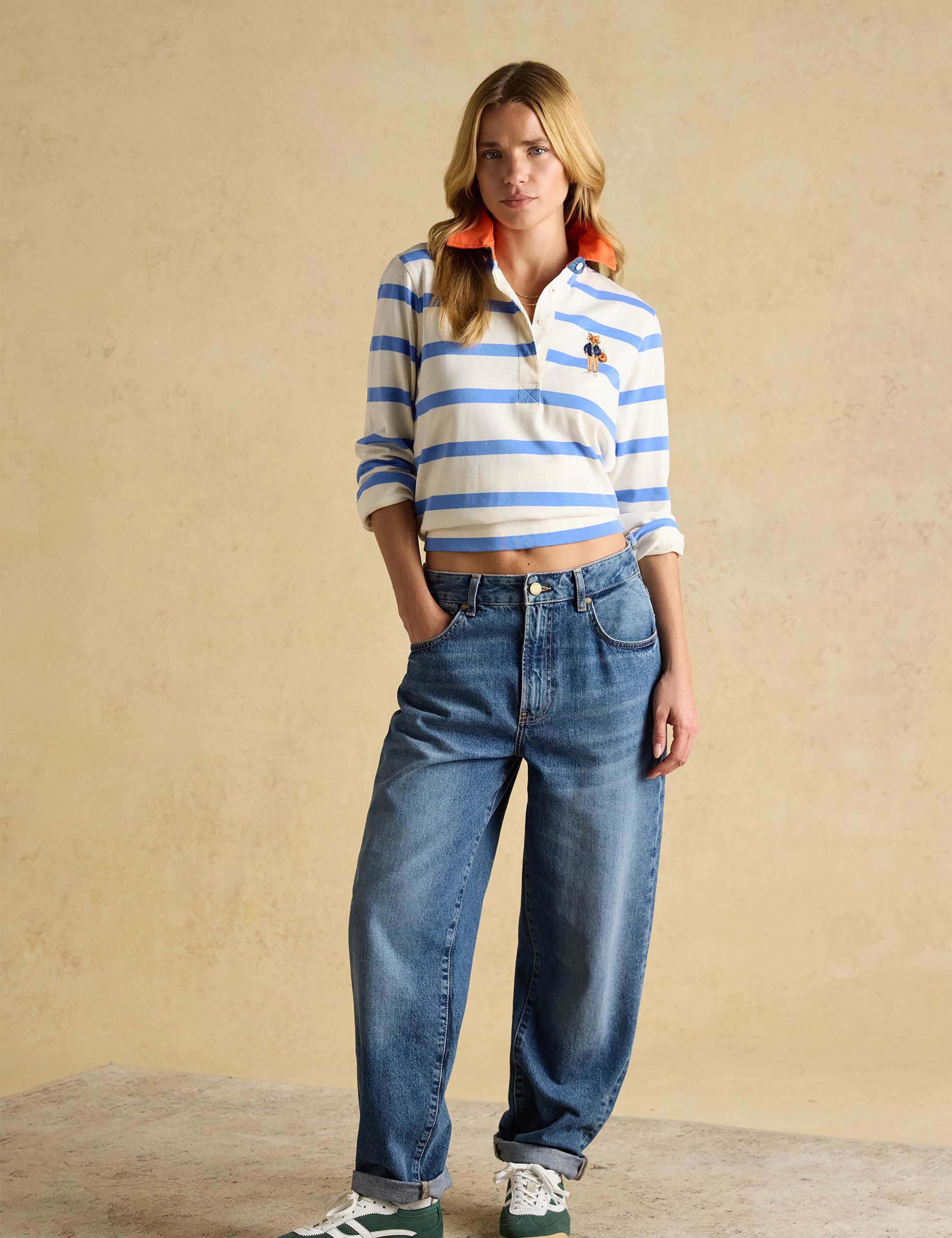 Pure Cotton Striped Fox Rugby Shirt