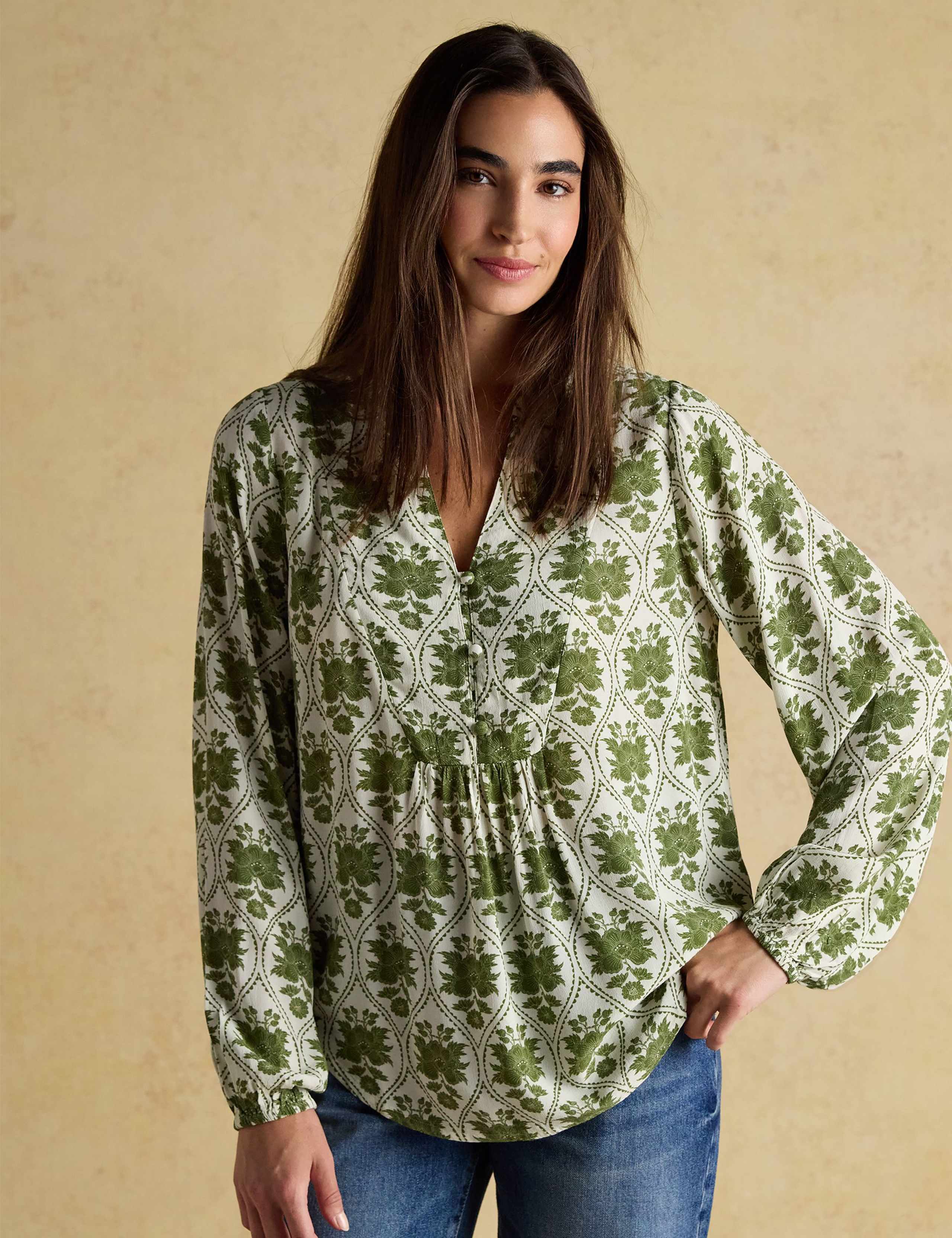 Floral Popover Blouse