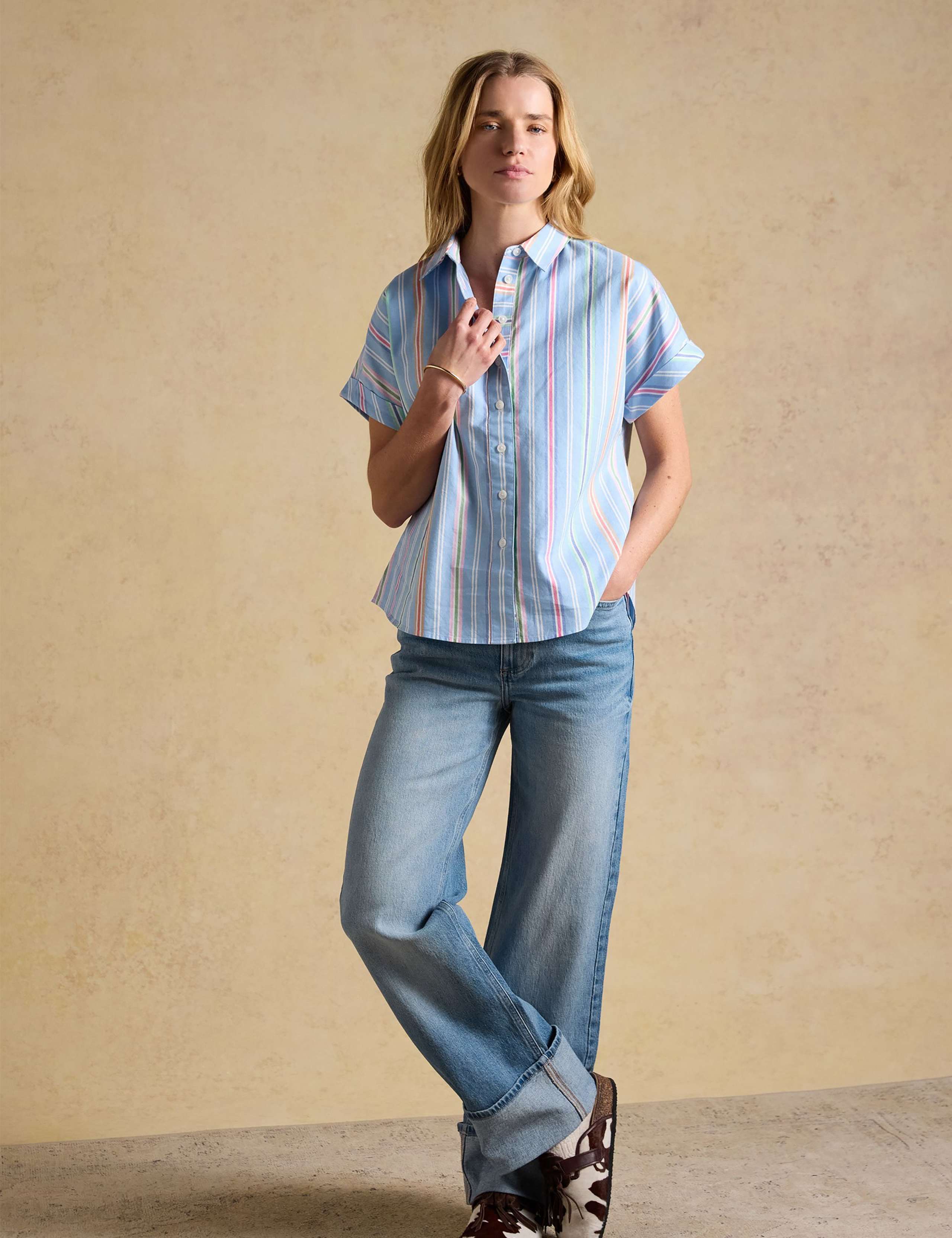 Pure Cotton Striped Relaxed Shirt