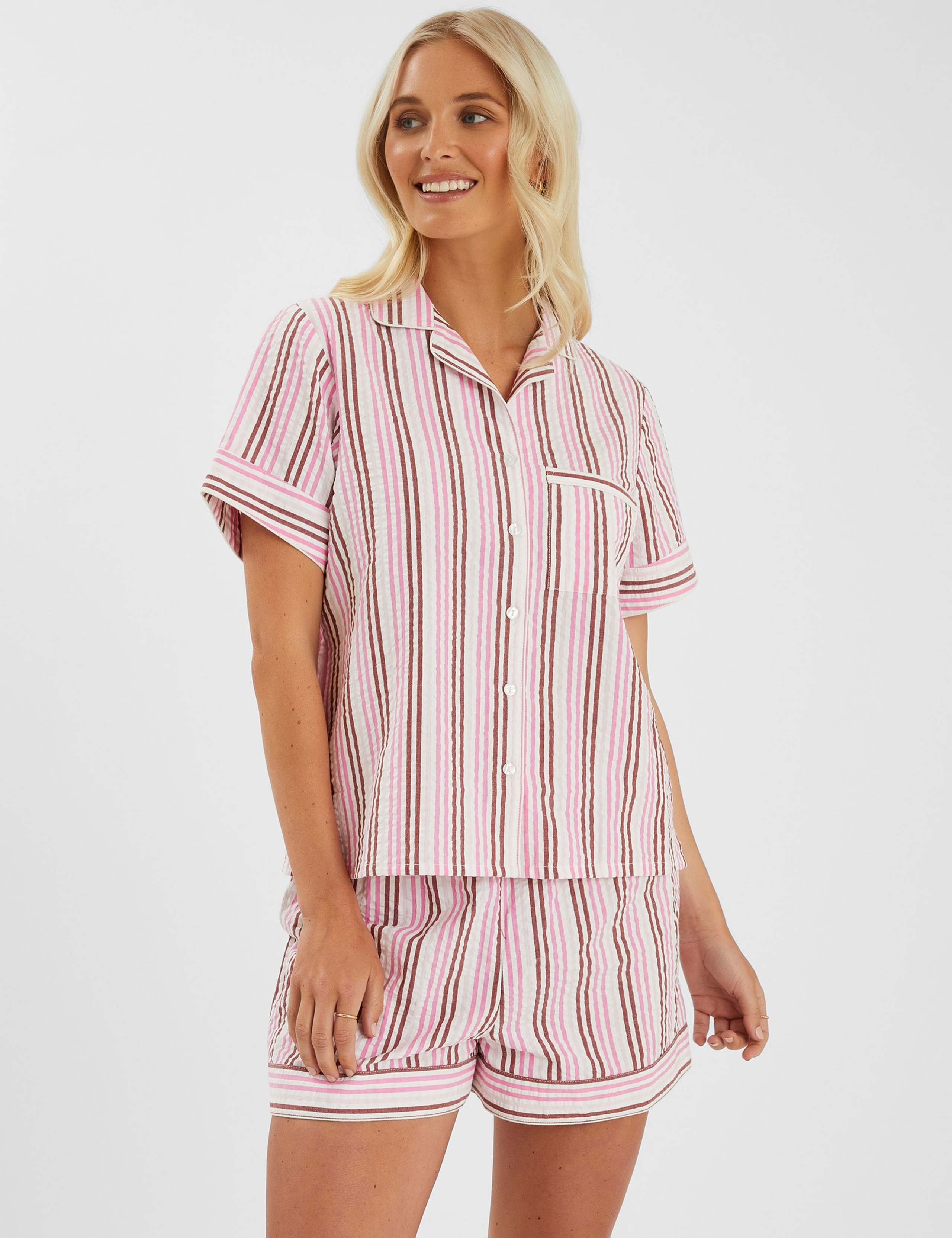 Pure Cotton Stripe Short Pyjama Set